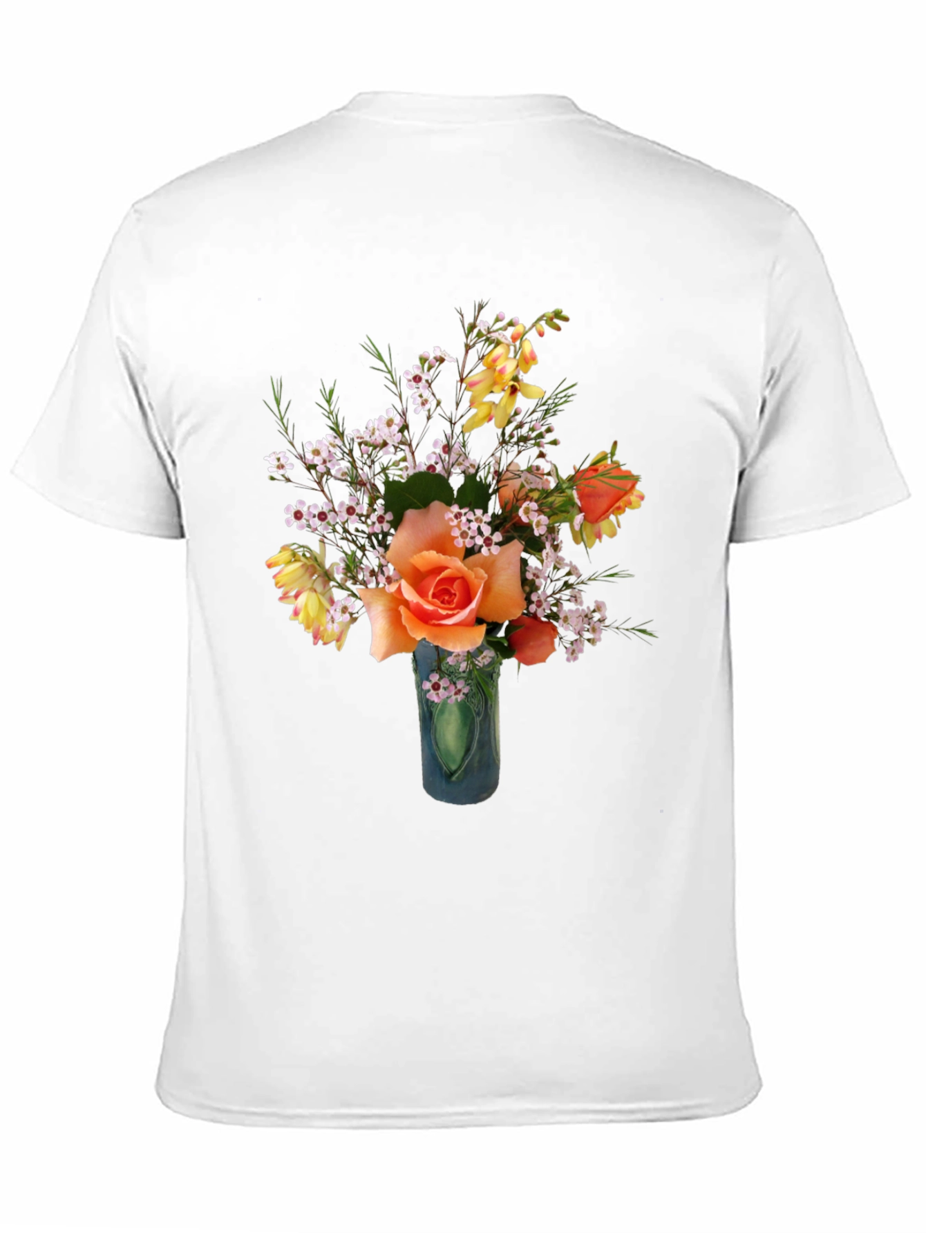 Black Floral T-Shirt - Rose Bouquet Graphic Tee view 11