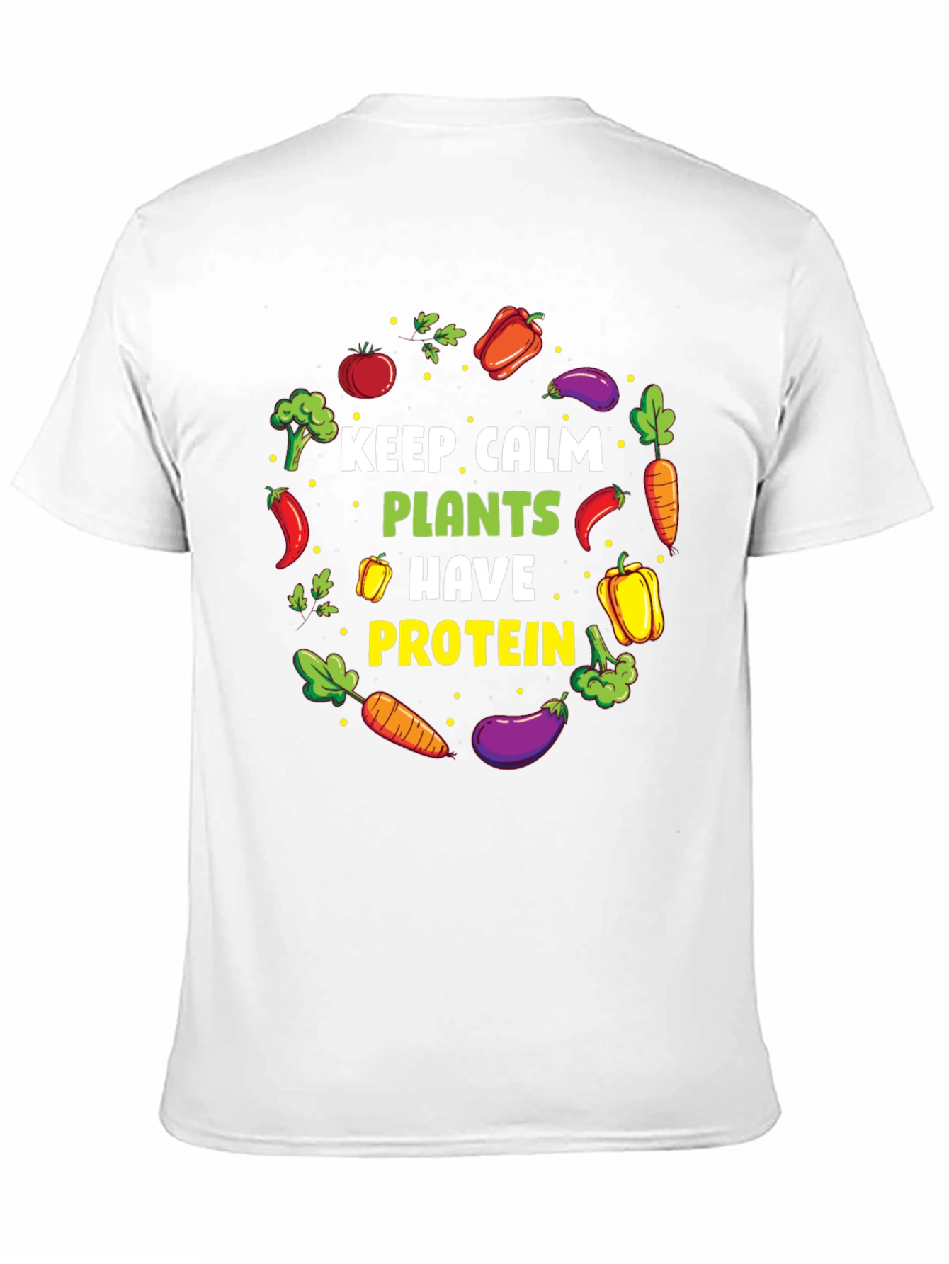 Black Vegan Protein T-Shirt - Keep Calm, Eat Plants view 11