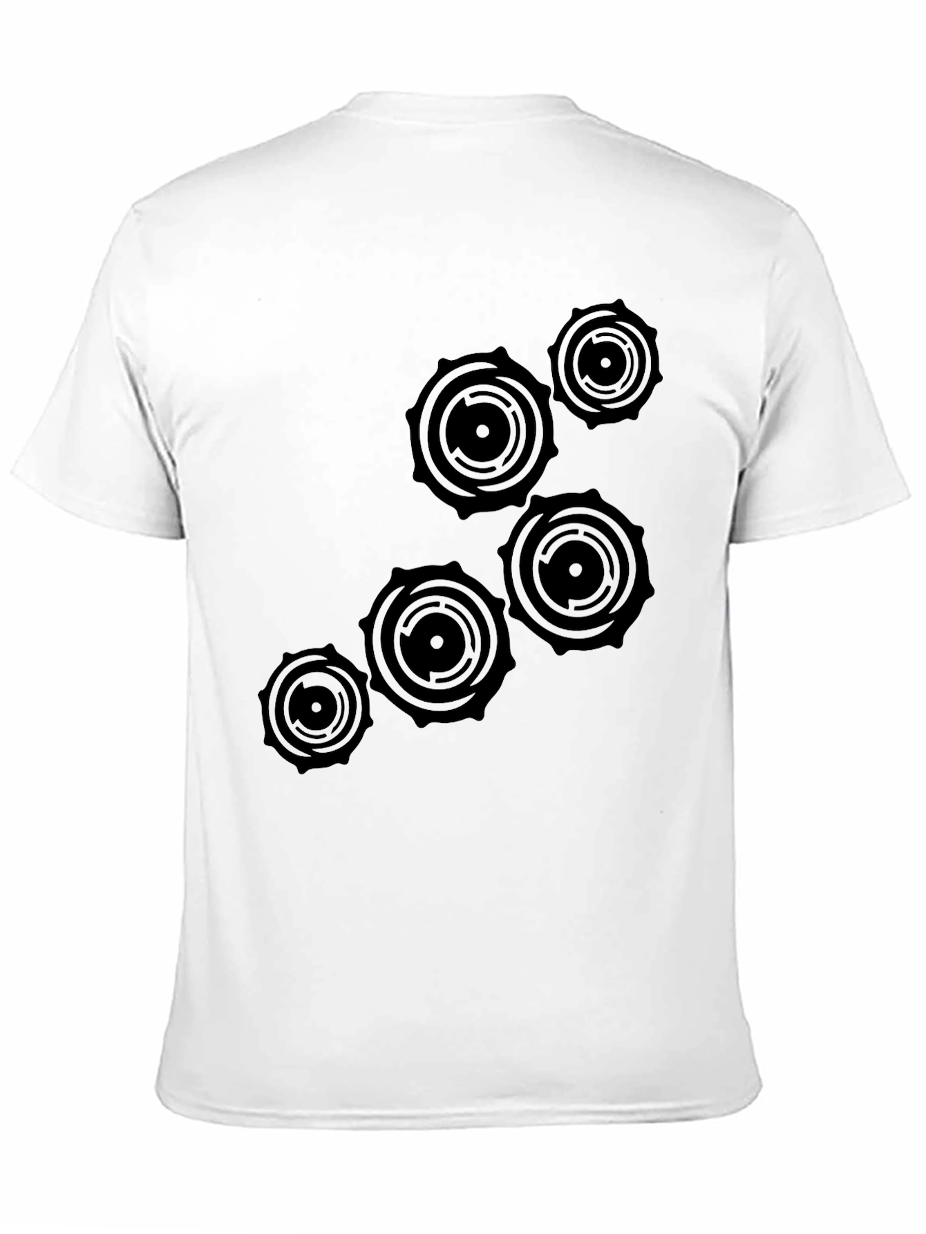 Black Abstract Circle Design Black T-Shirt view 11