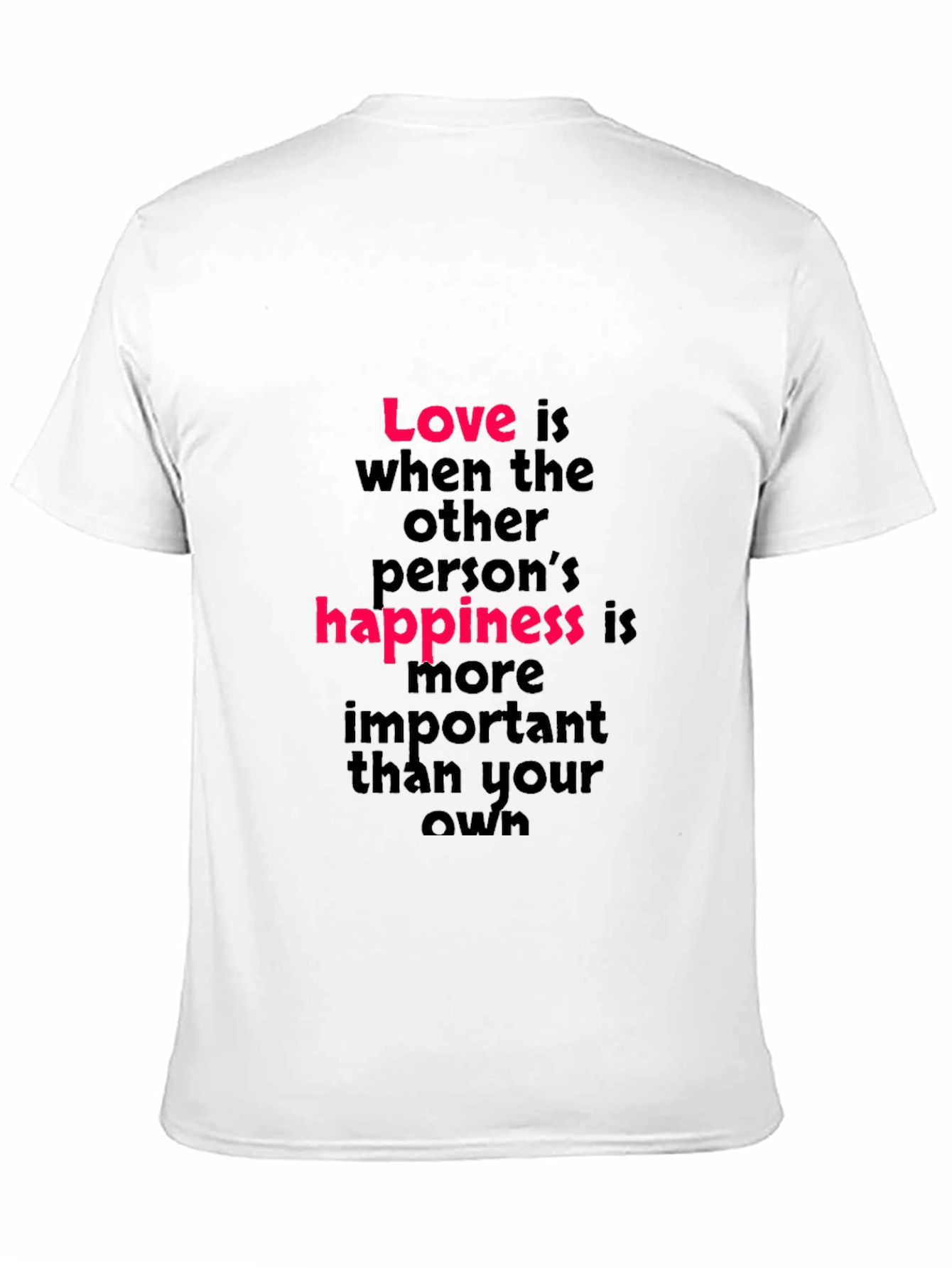 Black Love is Happiness T-Shirt - Black Crew Neck view 11