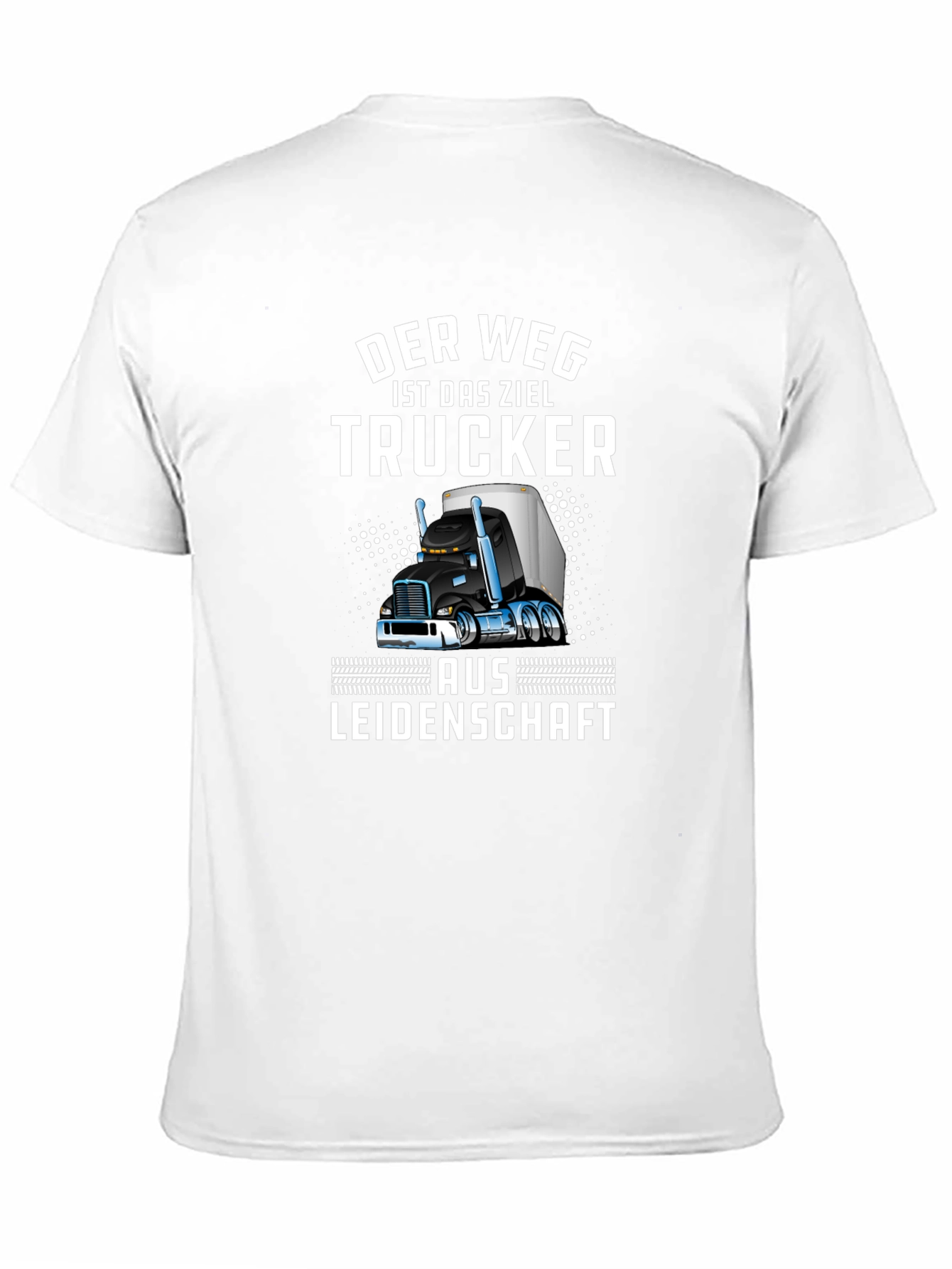 Black Trucker T-Shirt - "Der Weg Ist Das Ziel" Design view 11