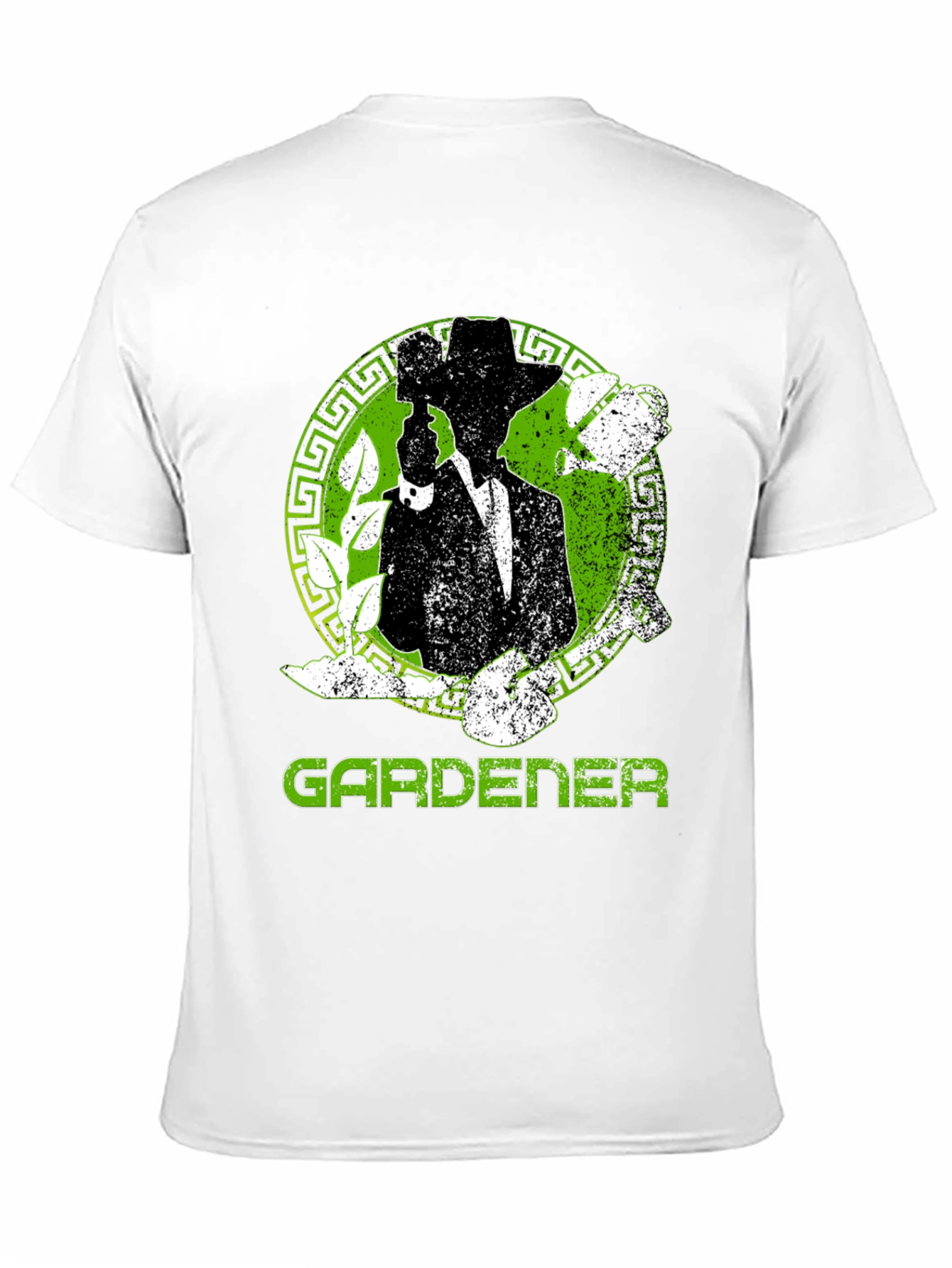 Black Gardener T-Shirt: Silhouette Design view 11