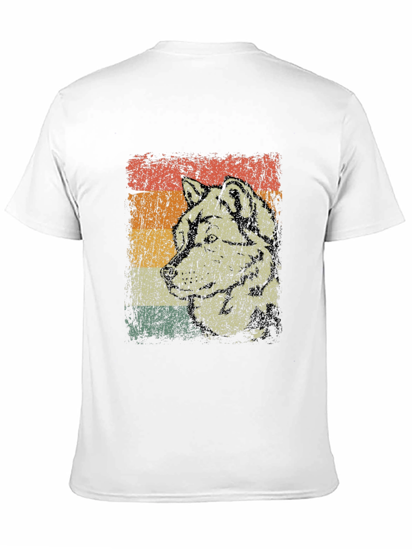 Black Vintage Wolf Graphic Tee - Retro Animal Design view 11