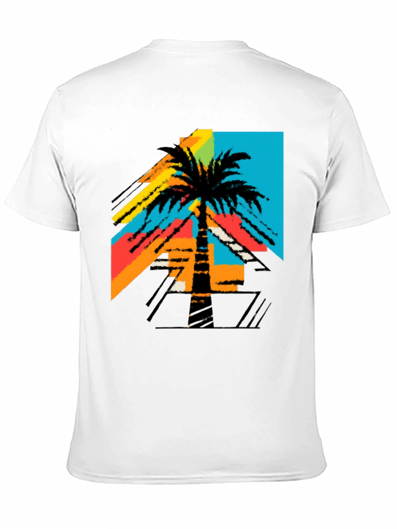 Black Retro Palm Tree Graphic Tee - Black T-Shirt view 11