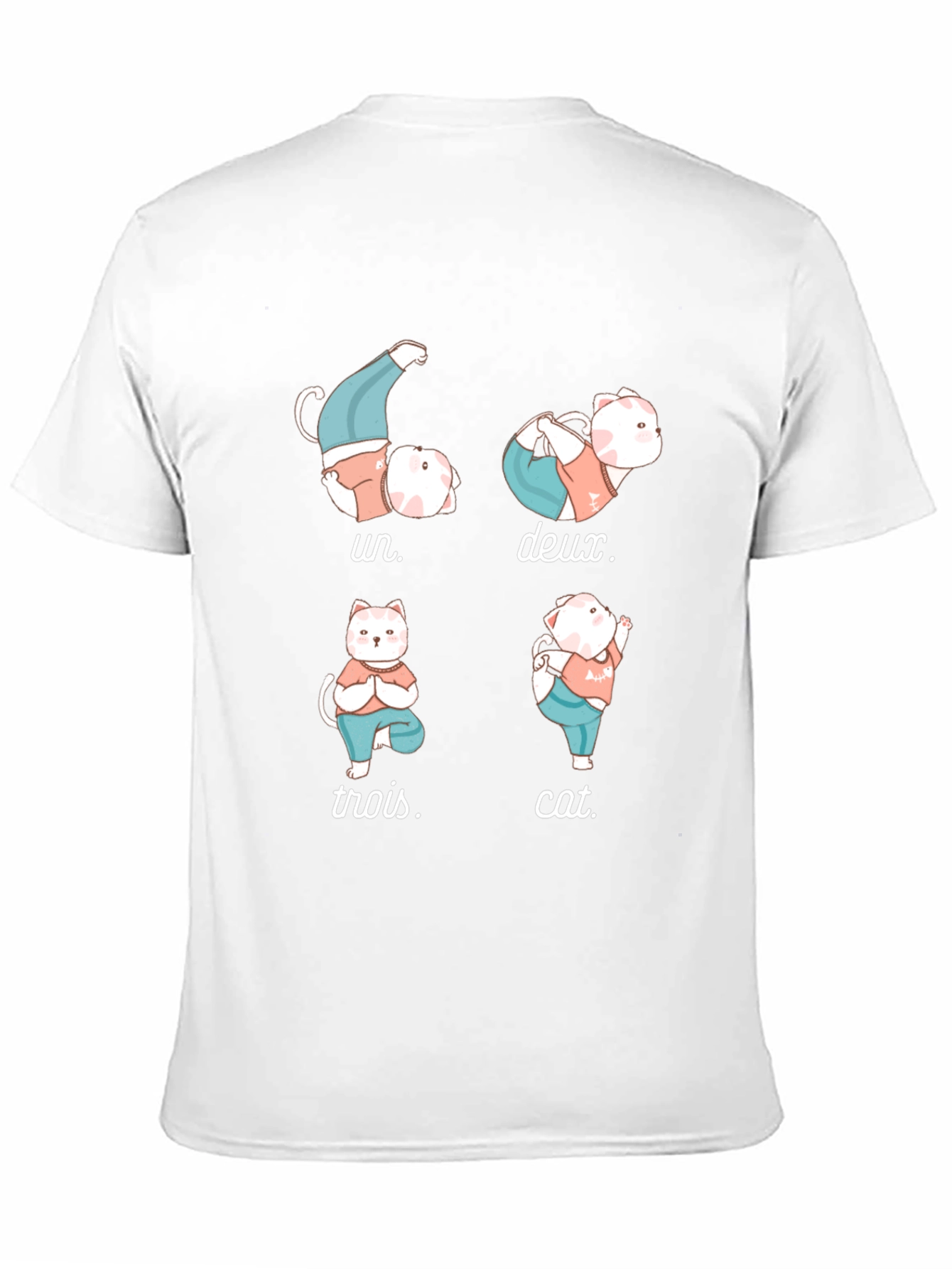 Yoga Cat T-Shirt - Humorous French Numbers Tee - 11