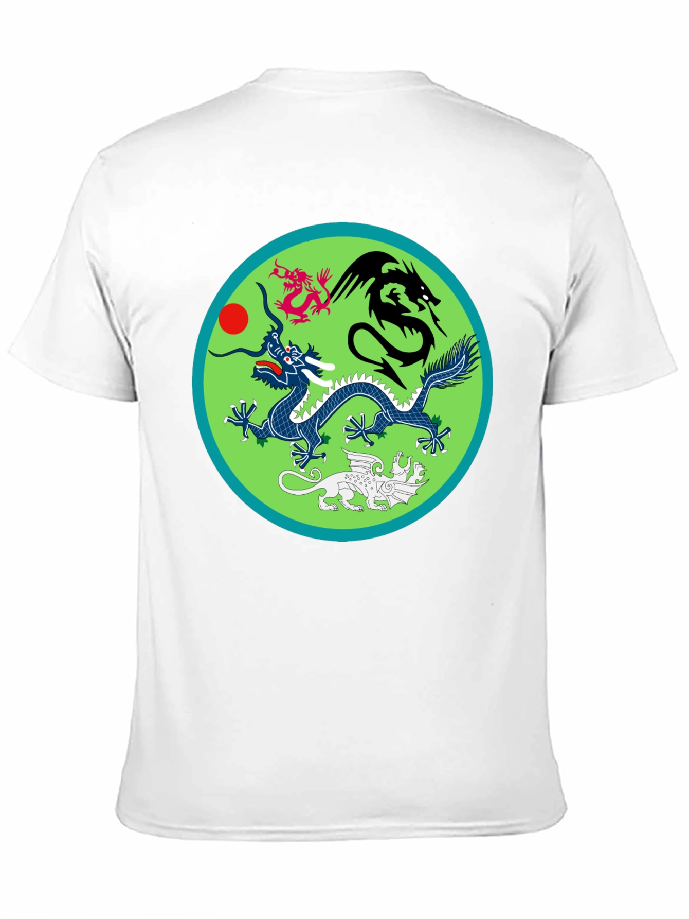 Black Dragon Motif T-Shirt view 11