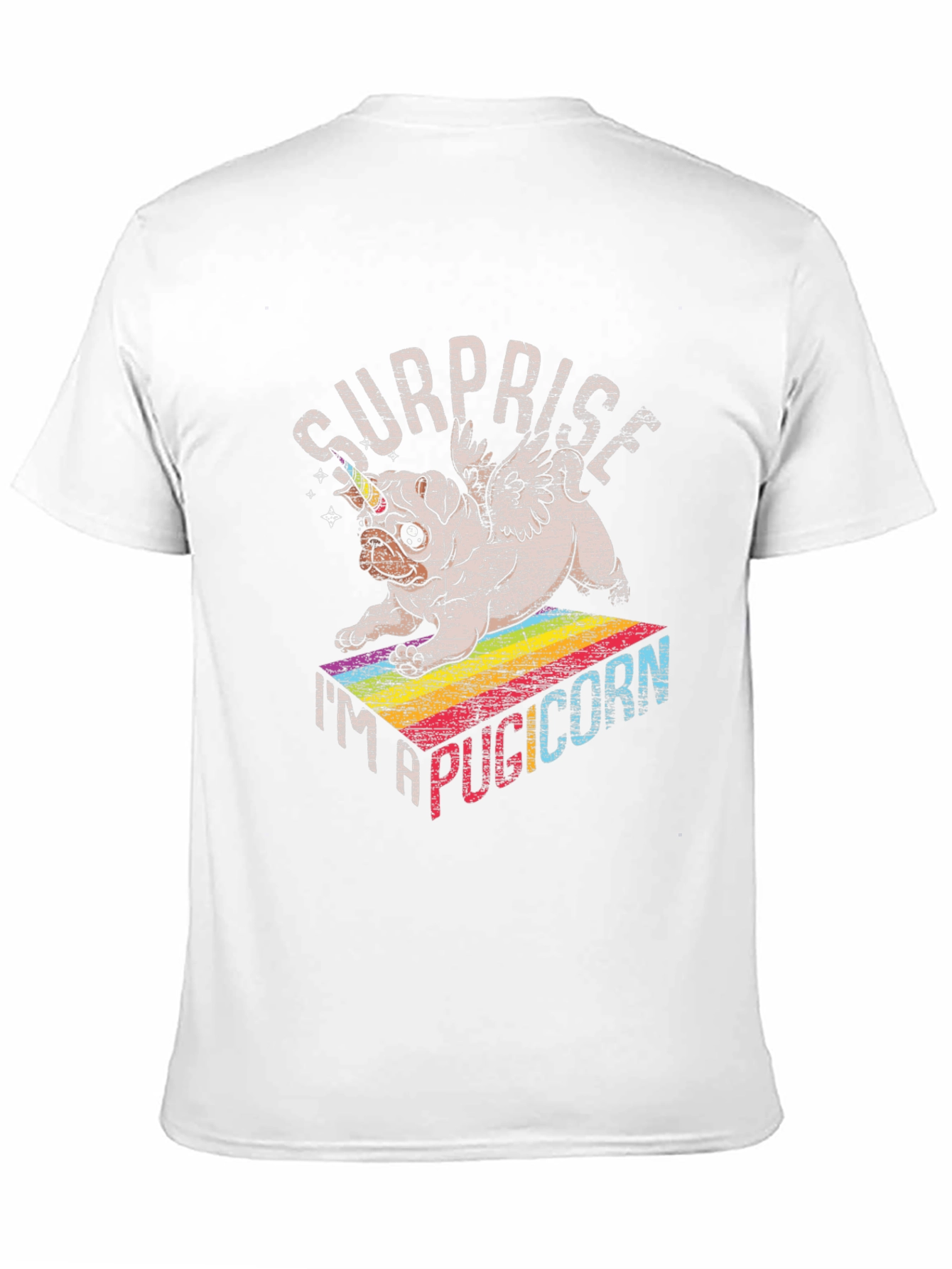 Black Surprise Pugicorn Graphic T-Shirt view 11
