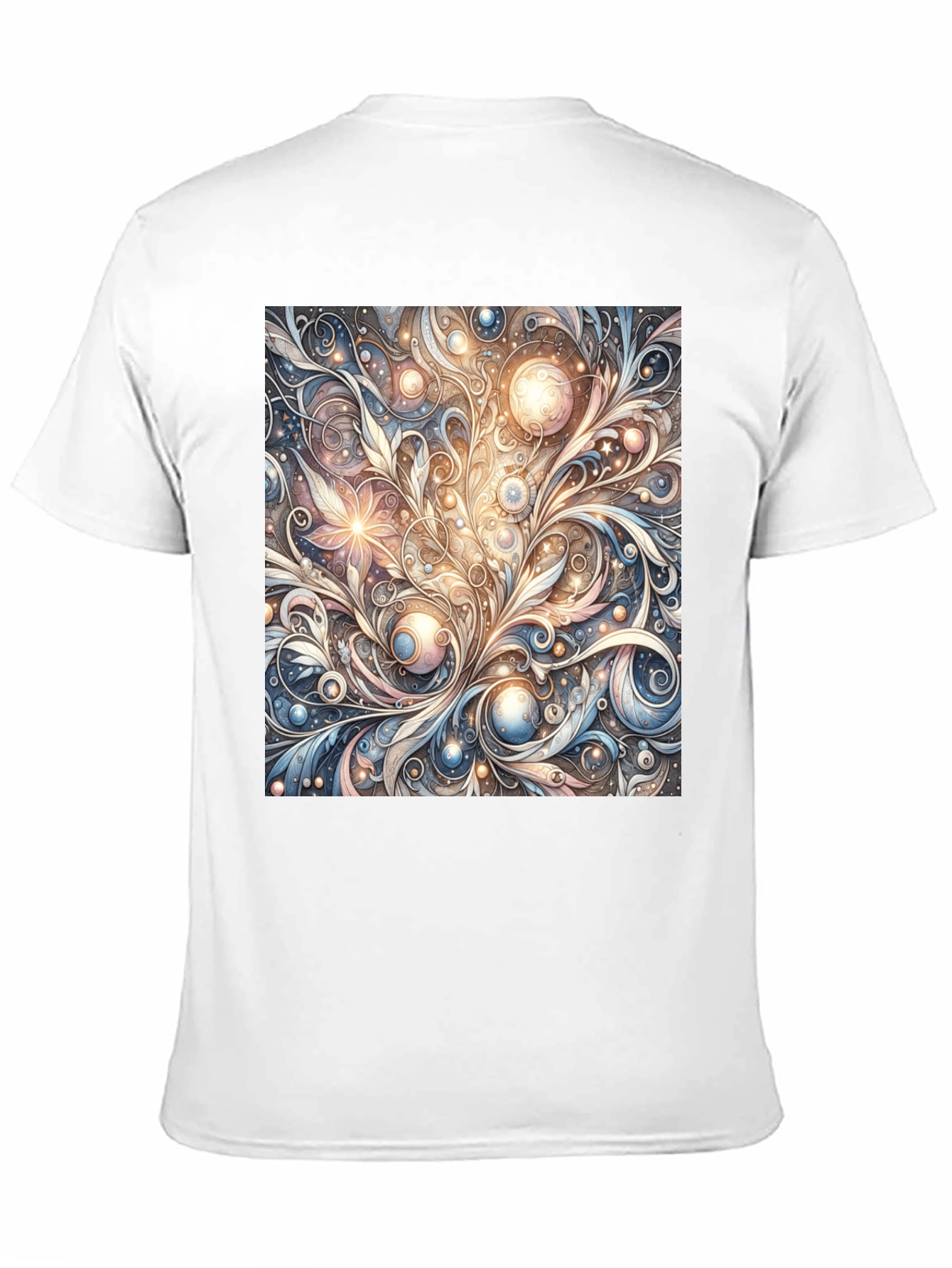 Black Art Nouveau Swirl T-Shirt: Unique Pattern Tee view 11