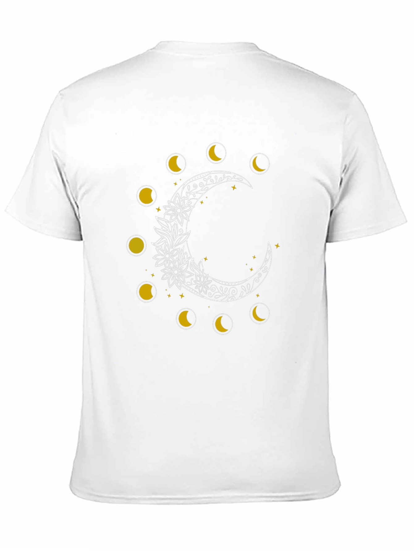 Black Moon Phases Floral Graphic Tee - Black Cotton Blend view 11