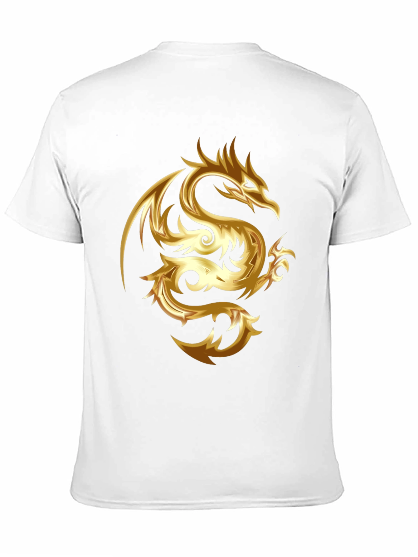 Black Gold Dragon Graphic Tee - Stylish Men's Black T-Shirt view 11