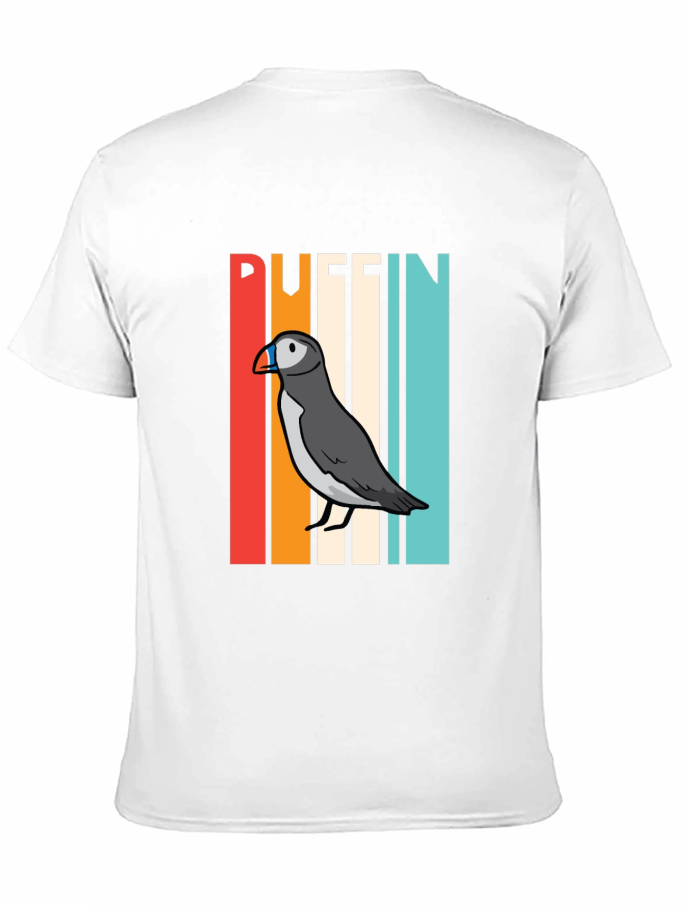 Black Retro Puffin Bird Graphic T-Shirt view 11