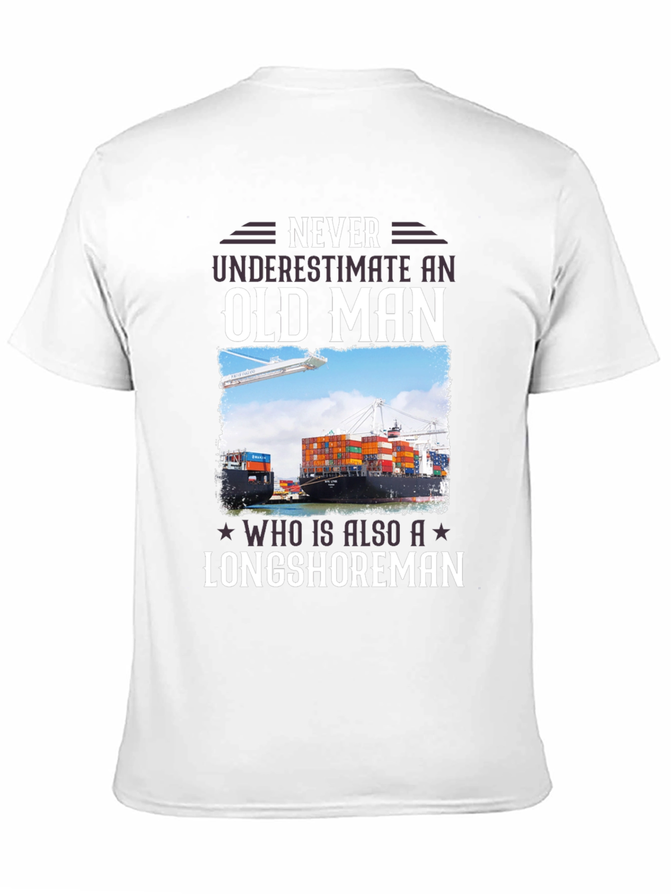 Black Longshoreman Old Man Graphic T-Shirt view 11