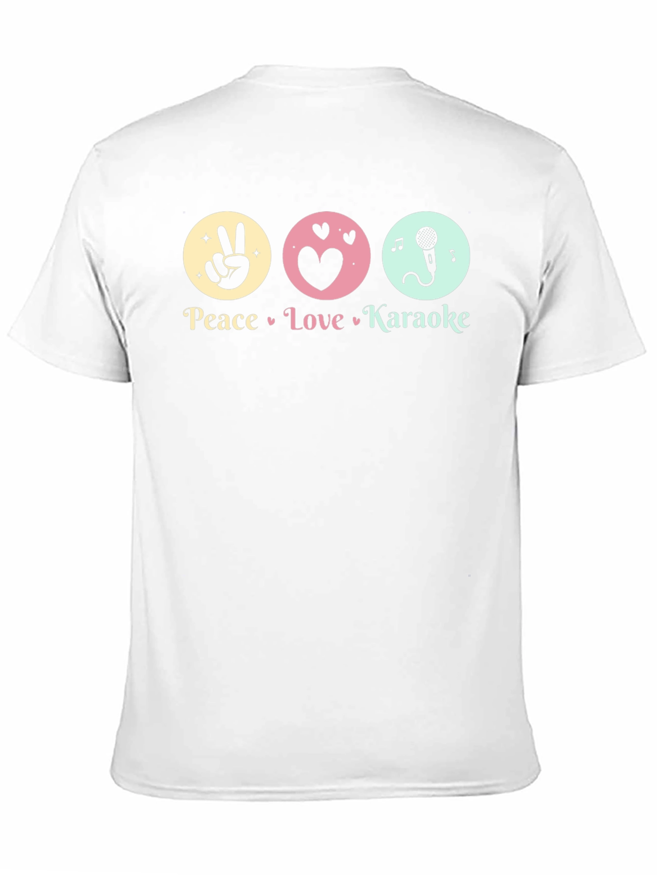 Black Peace Love Karaoke T-Shirt - Fun Graphic Tee view 11