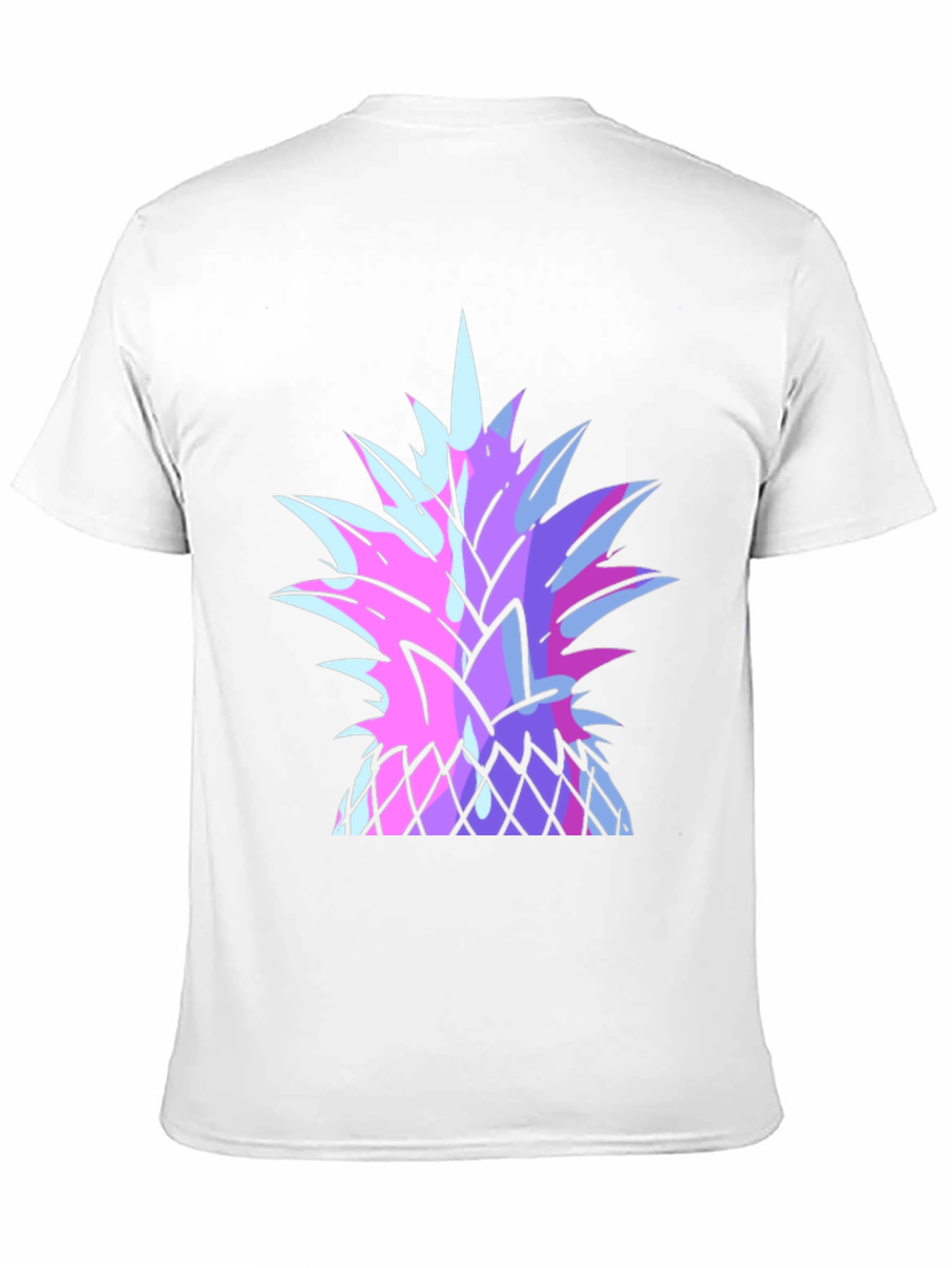 Black Vaporwave Pineapple Graphic Tee - Black Cotton T-Shirt view 11
