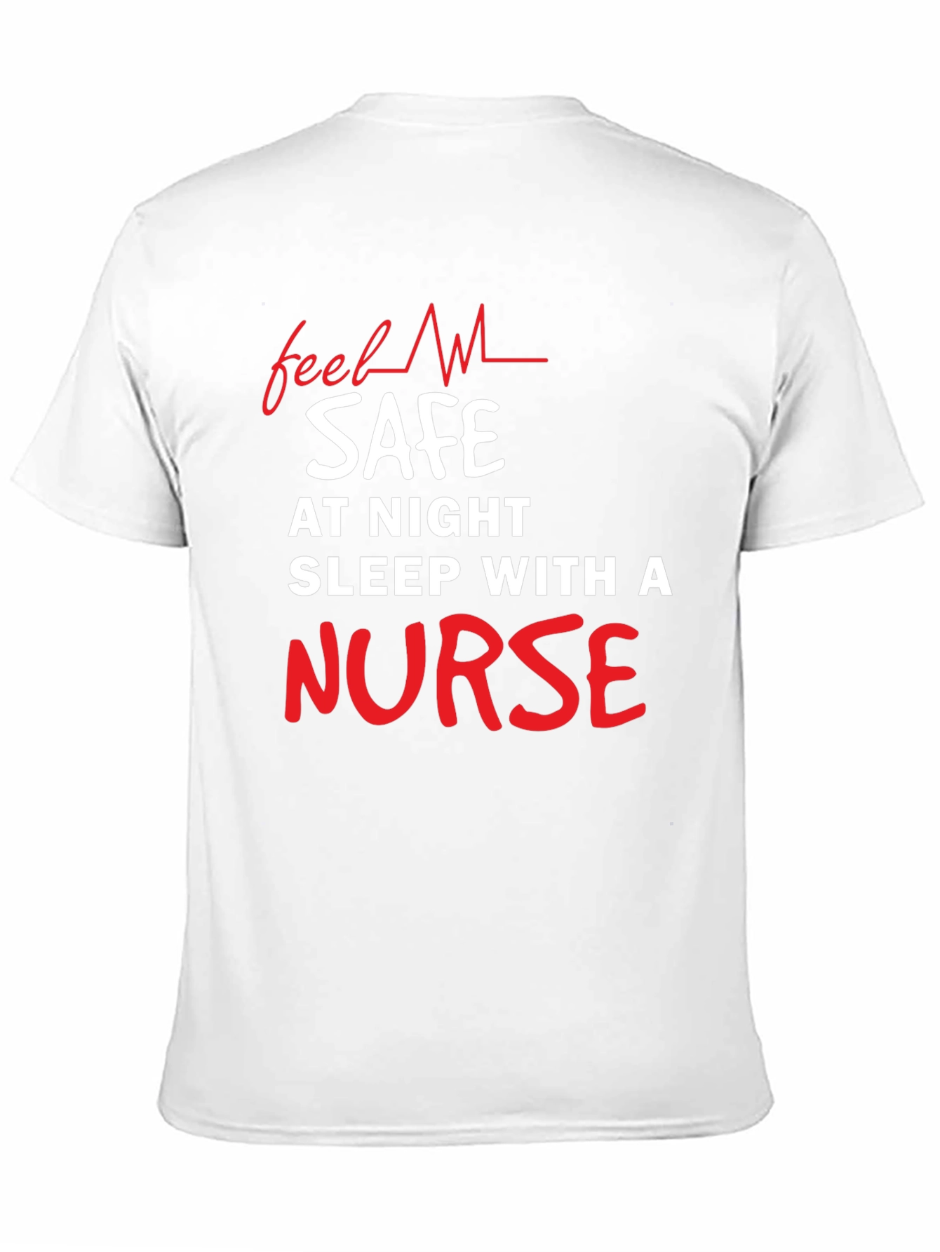 Black Funny Nurse T-Shirt - Feel Safe At Night view 11