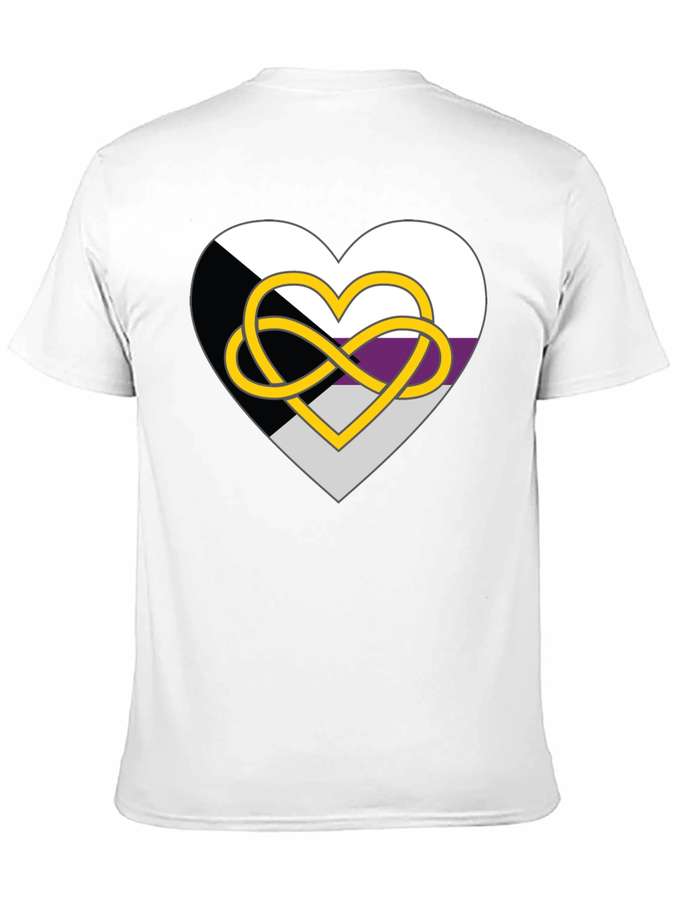 Black Demisexual Pride Heart Infinity Symbol Black T-Shirt view 11