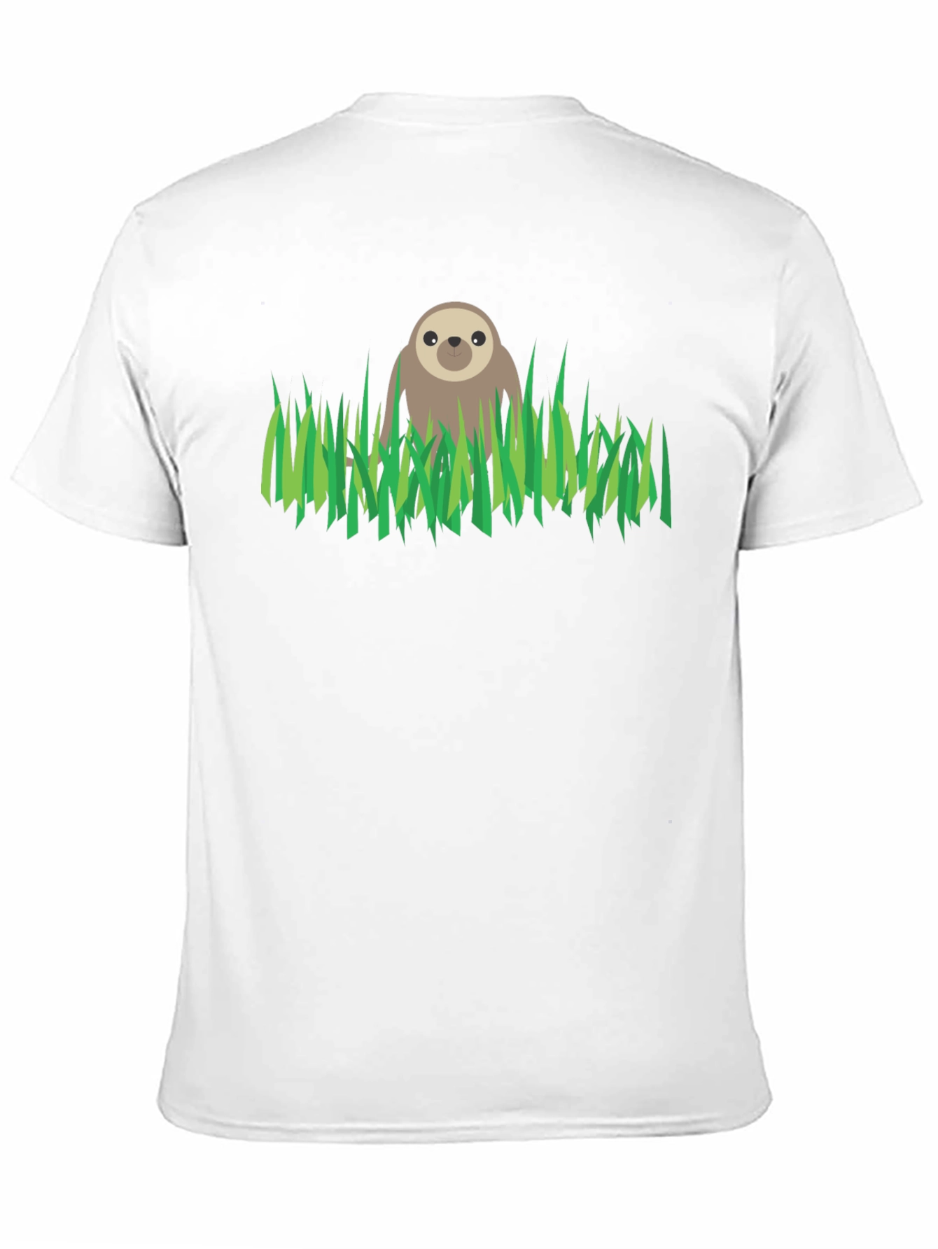 Black Sloth in Grass Graphic Tee - Black Cotton T-Shirt view 11