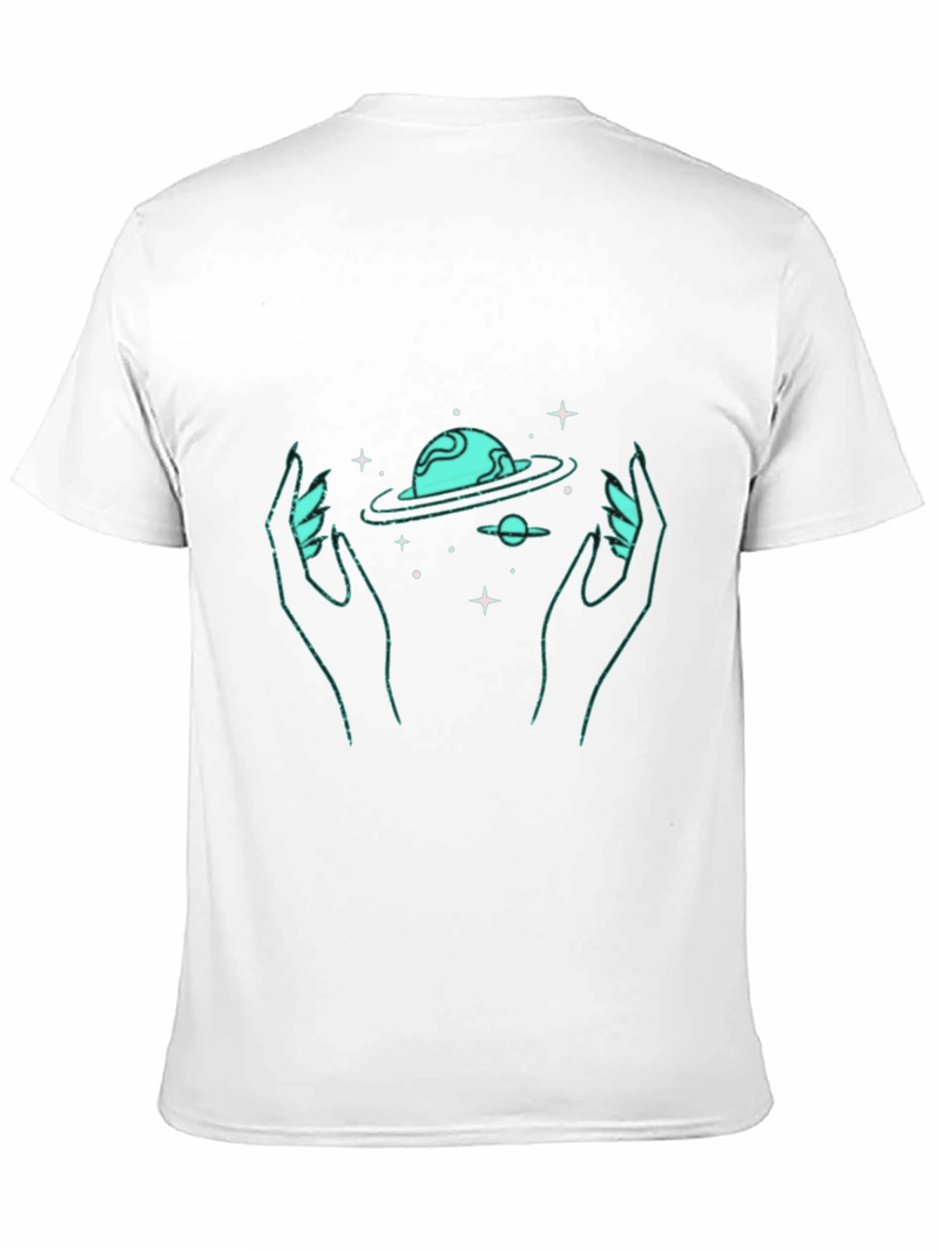 Black Cosmic Hands Graphic T-Shirt view 11