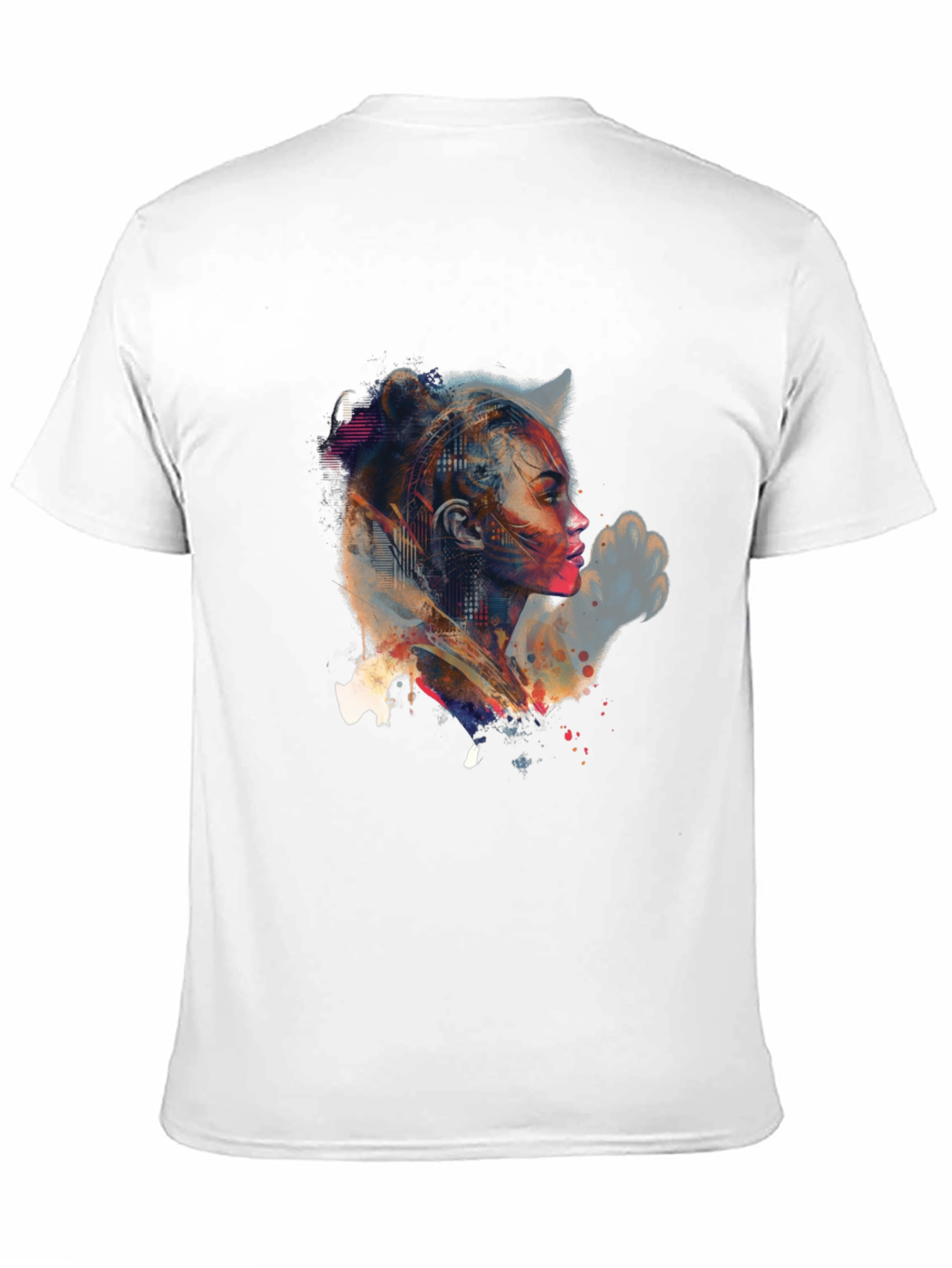 Black Abstract Woman Portrait Graphic Tee view 11