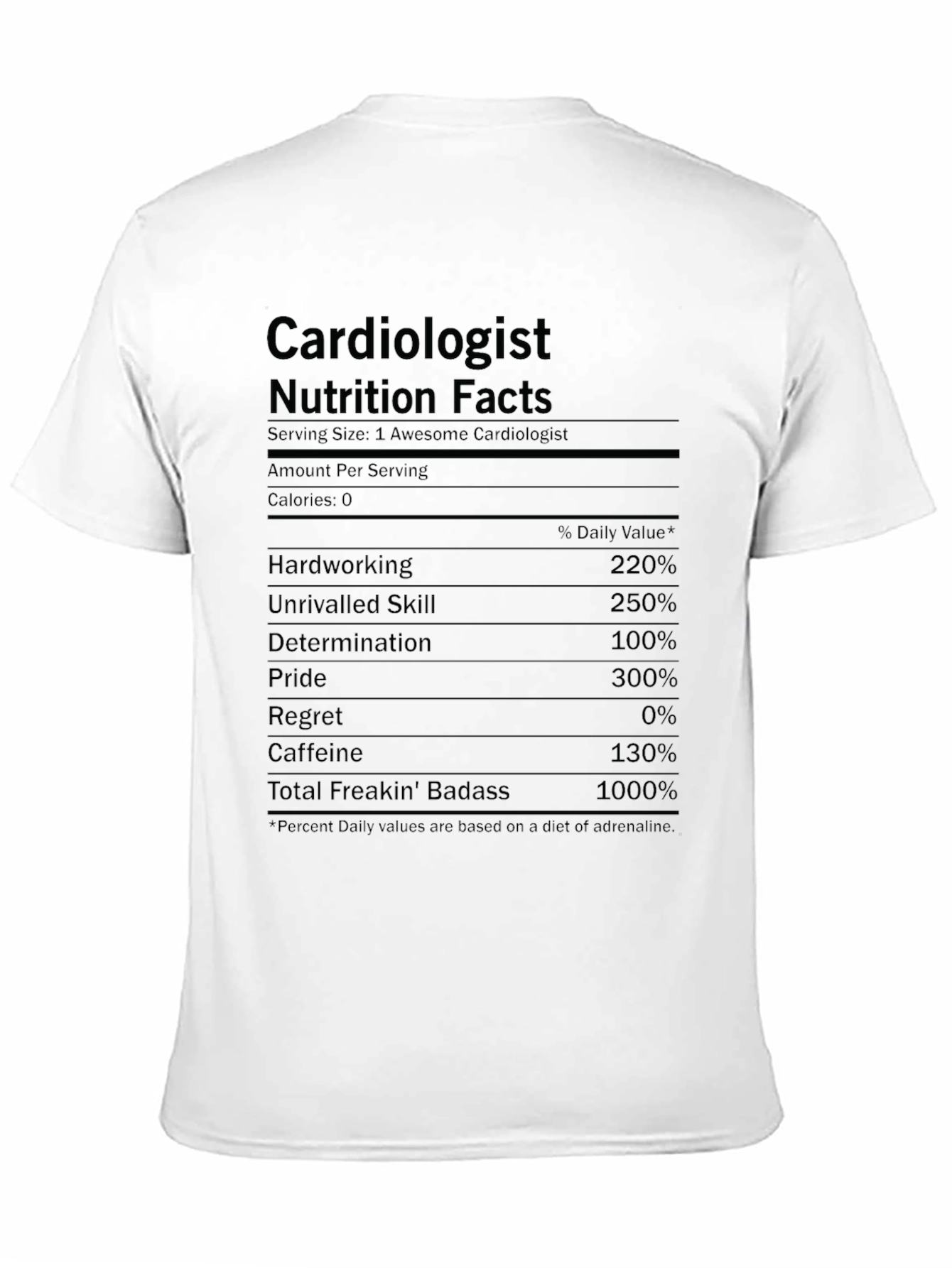Black Cardiologist Nutrition Facts T-Shirt view 11