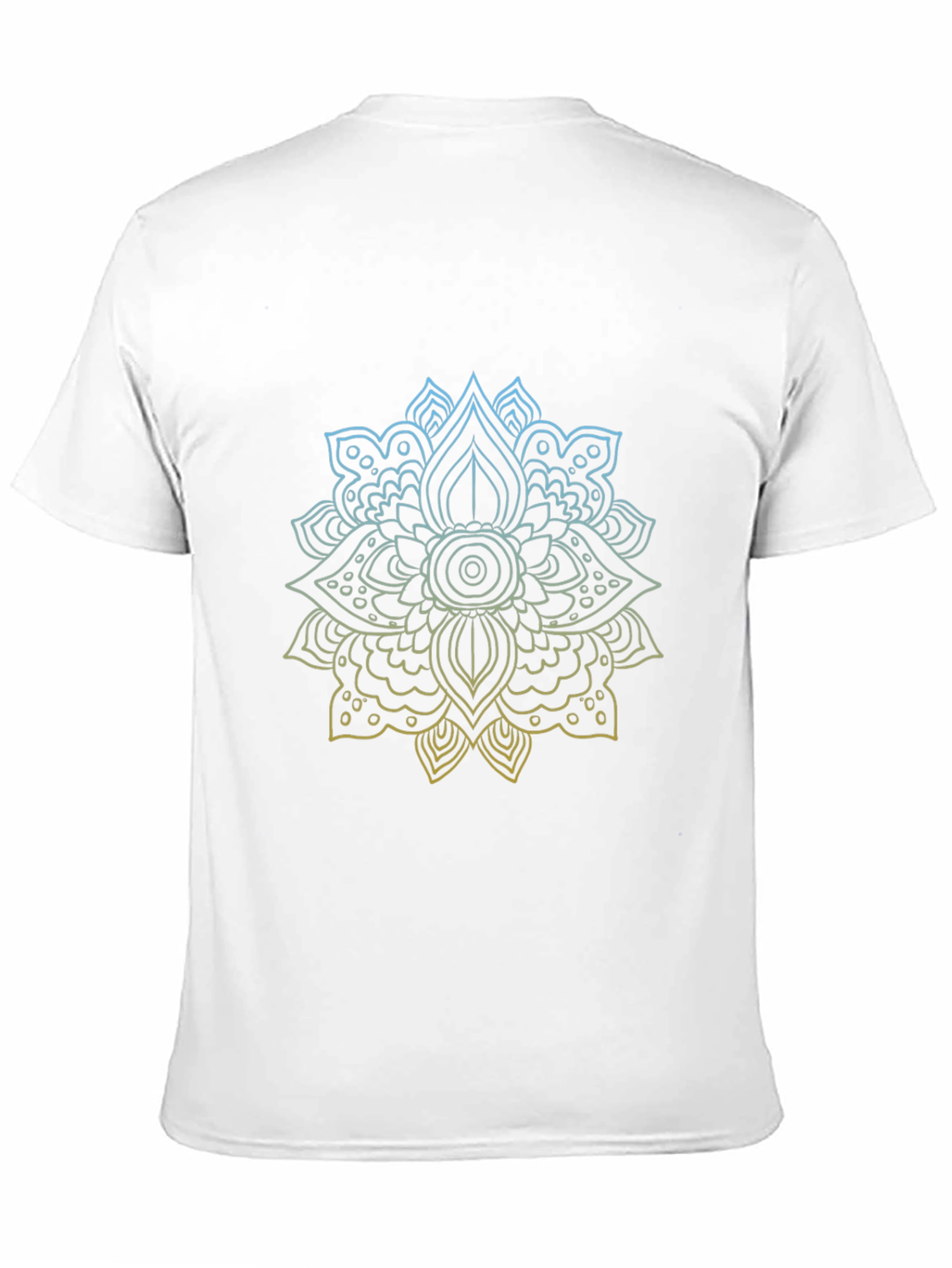 Black Geometric Mandala Print Black T-Shirt view 11