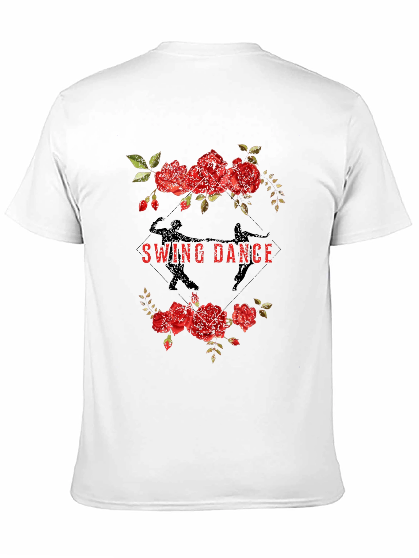 Black Swing Dance Floral Graphic Tee - Black view 11