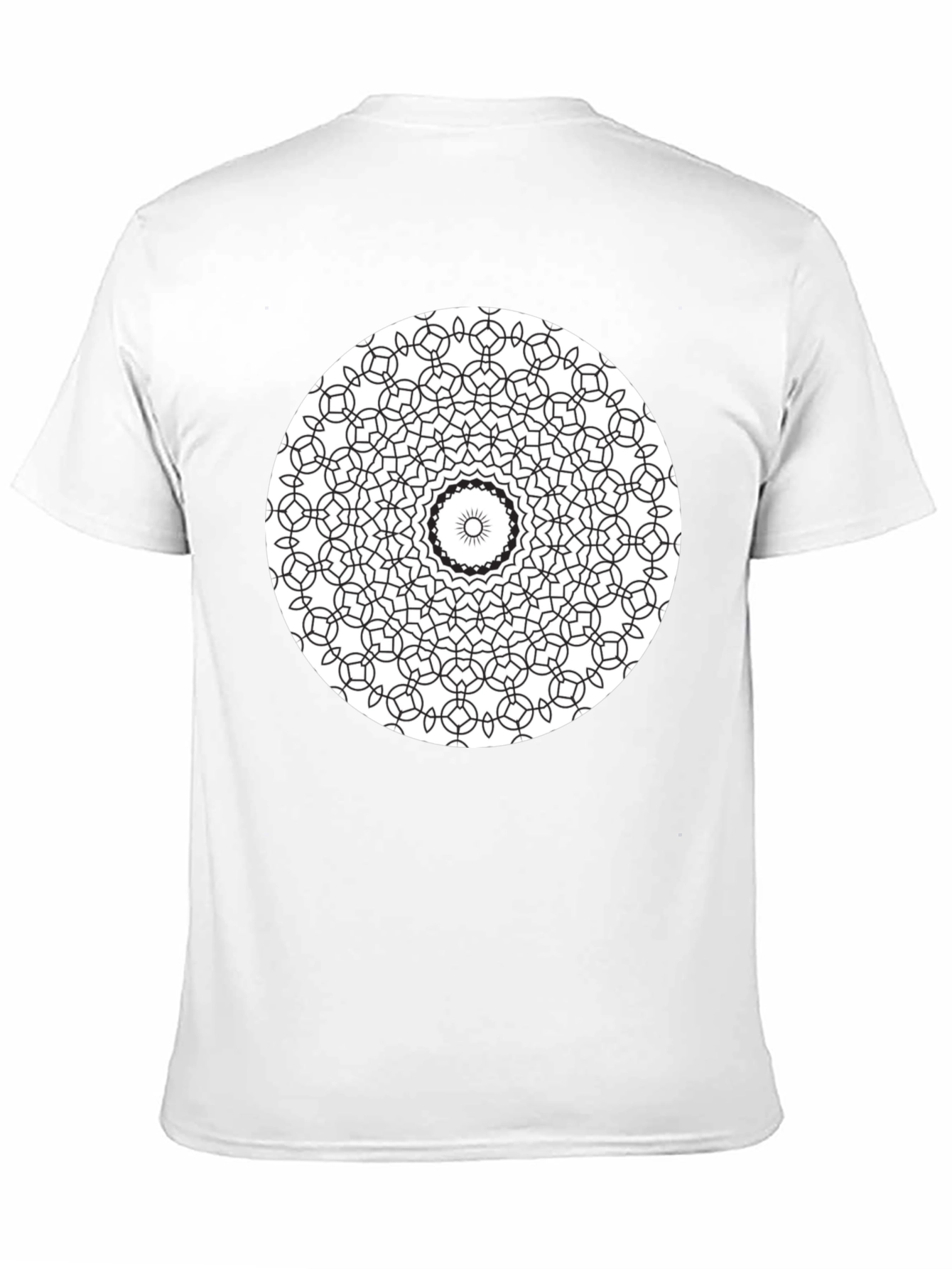 Black Black Mandala T-Shirt - Geometric Design view 11
