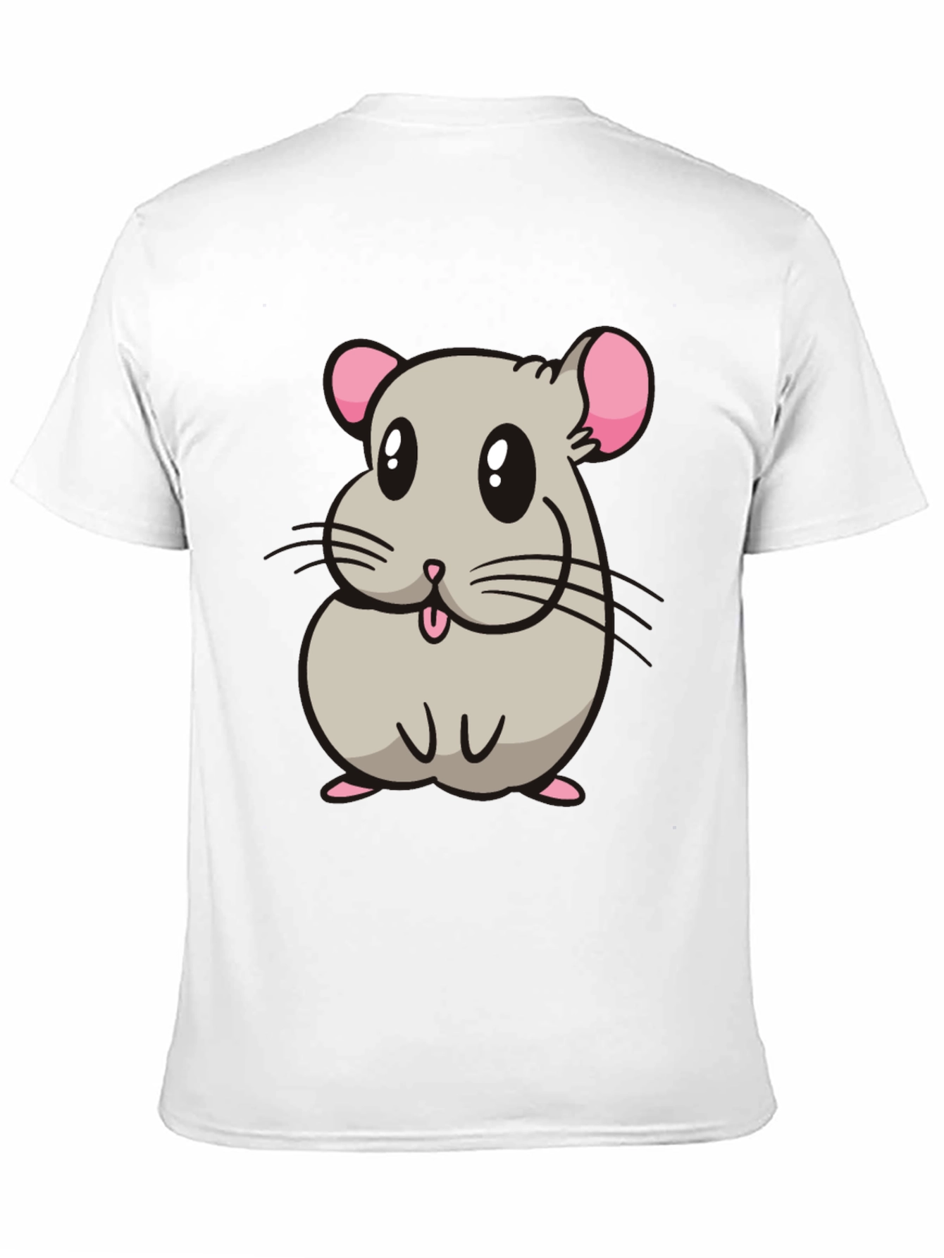 Black Cute Hamster Cartoon Graphic T-Shirt view 11