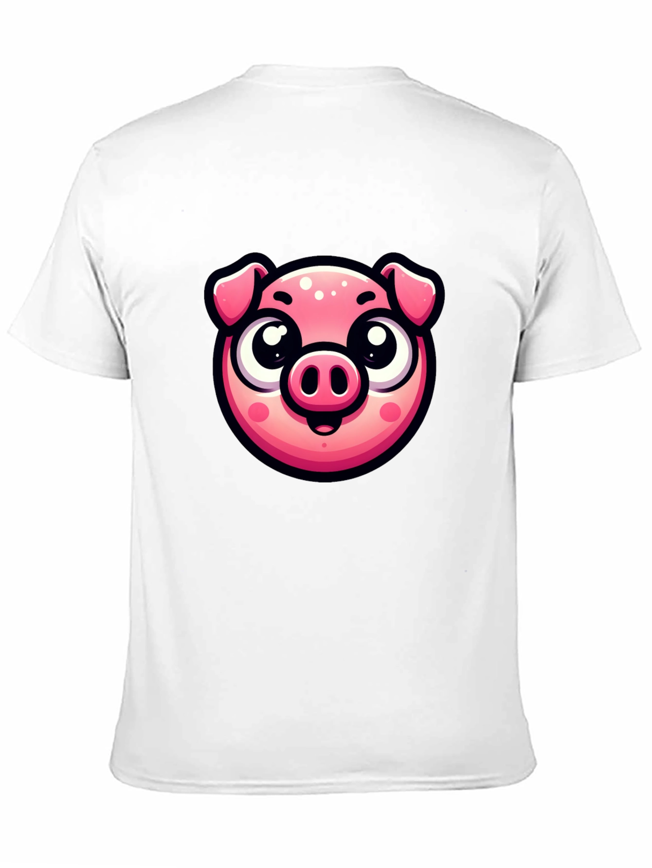 Black Cute Pig Graphic Print Black T-Shirt view 11