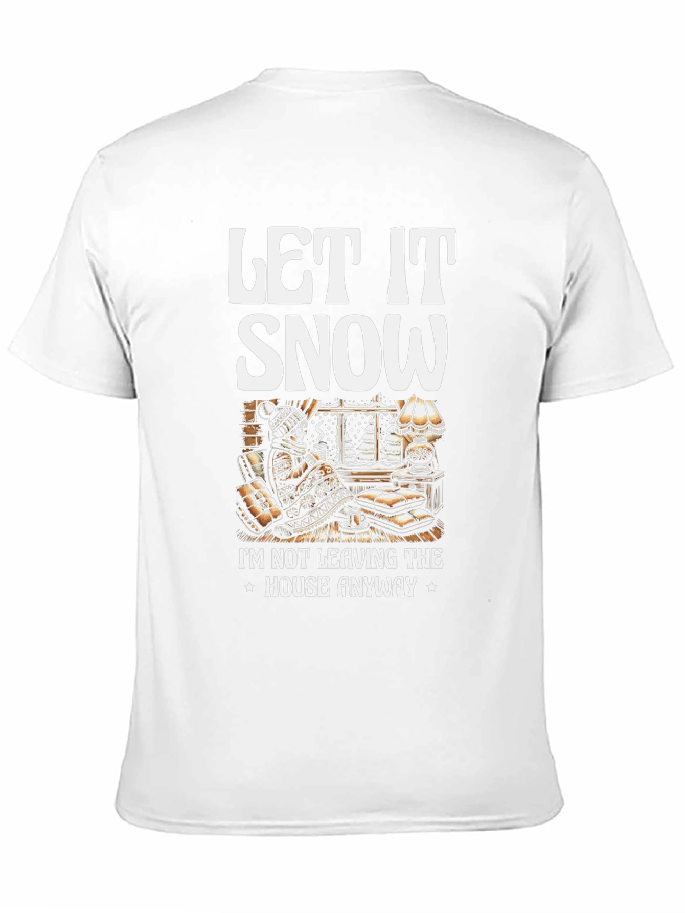 Black Let It Snow T-Shirt Winter Cozy Cabin Black Tee view 11