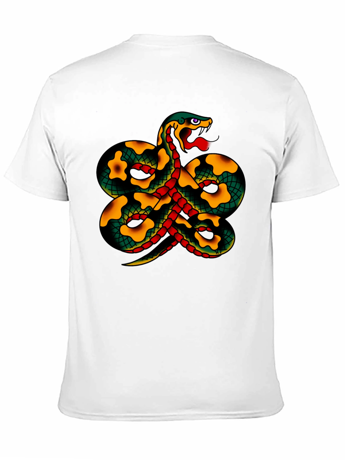 Black Snake Tattoo Style Graphic Black T-Shirt view 11