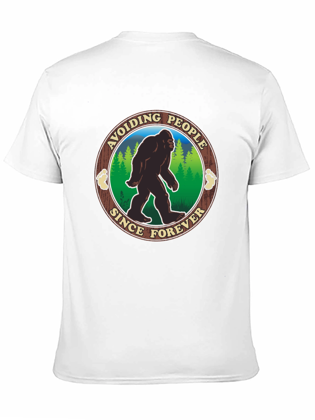 Black Avoiding People Since Forever Bigfoot T-Shirt view 11