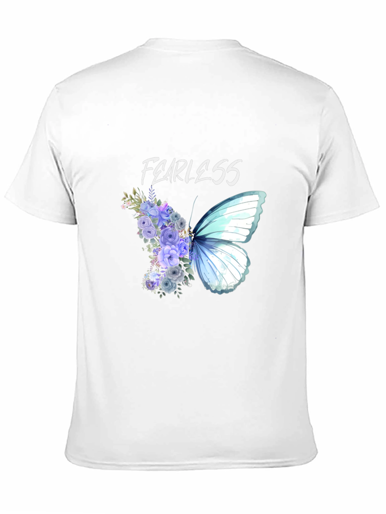 Black Fearless Butterfly Floral Graphic Tee - Unisex view 11