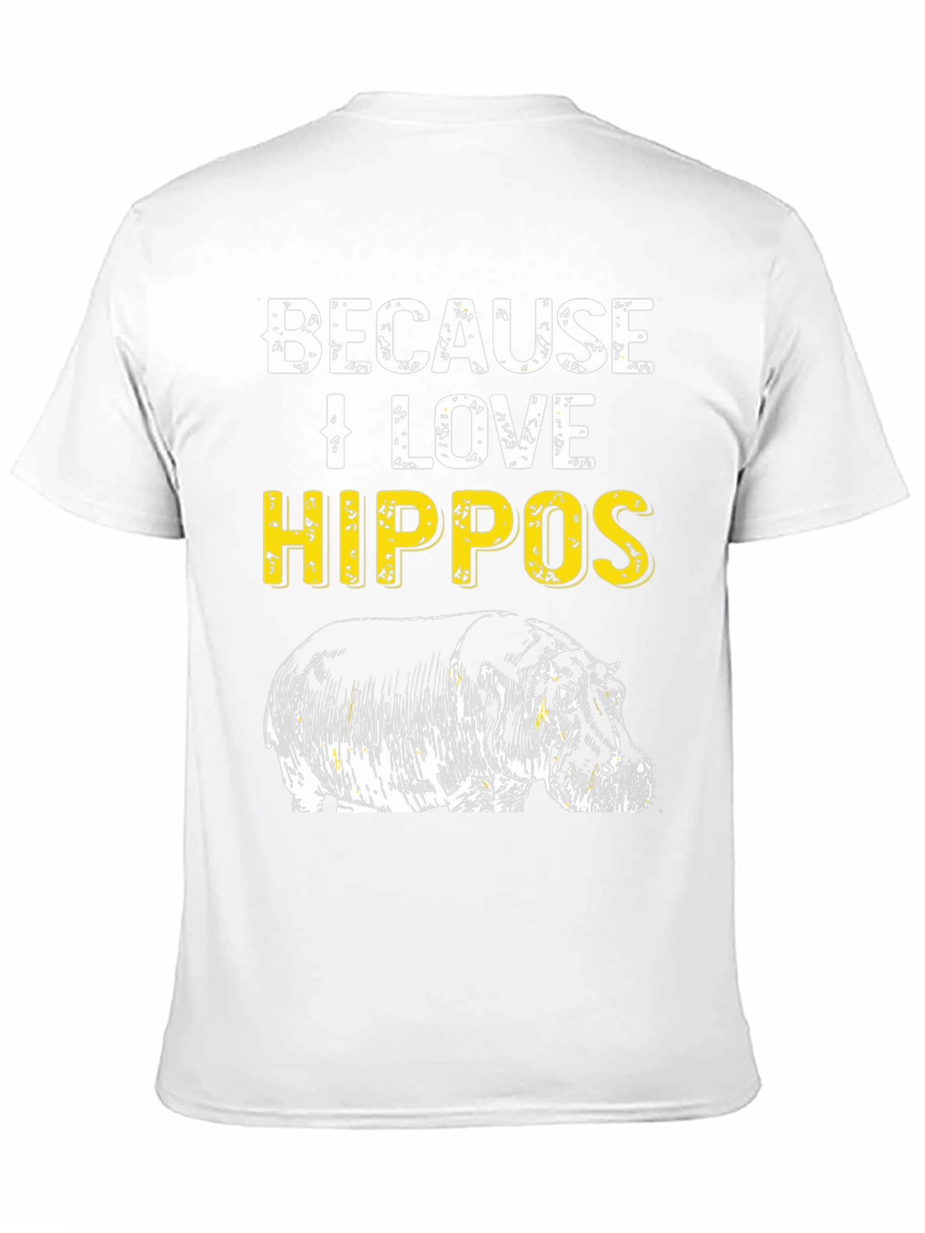 Black Because I Love Hippos T-Shirt - Animal Lover Tee view 11