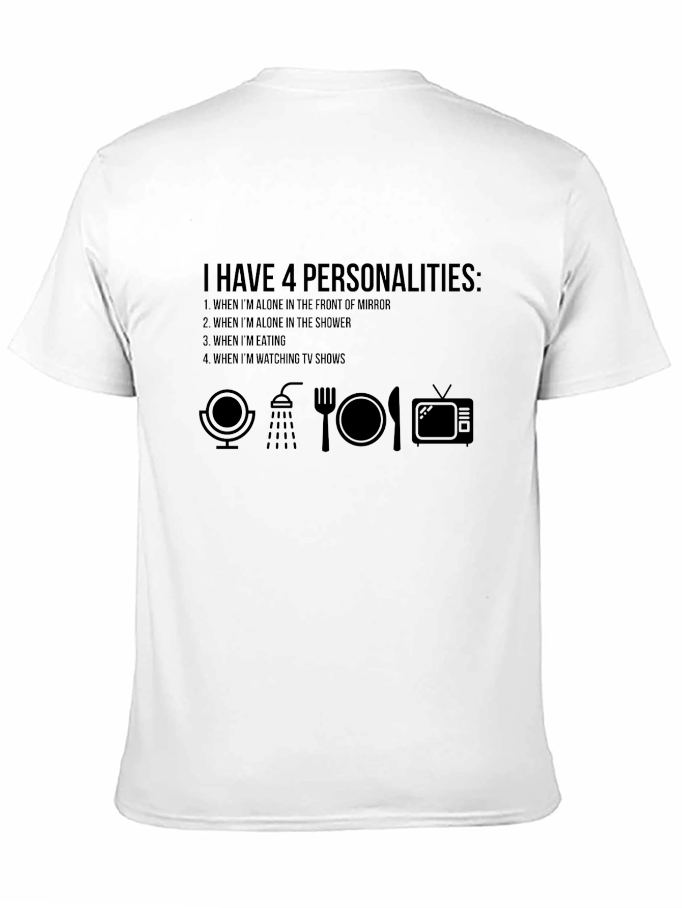 Black 4 Personalities T-Shirt: Funny Graphic Tee for Everyday Wear view 11