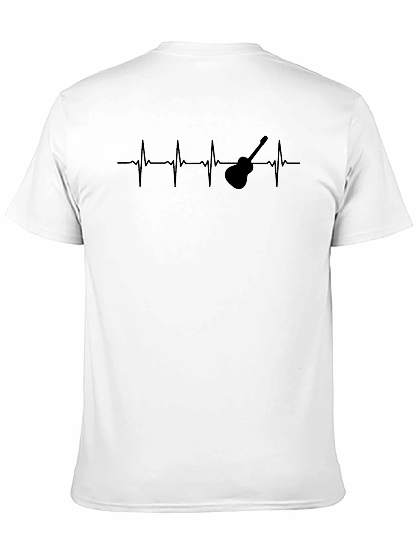 Black Guitar Heartbeat T-Shirt - Musician Graphic Tee view 11