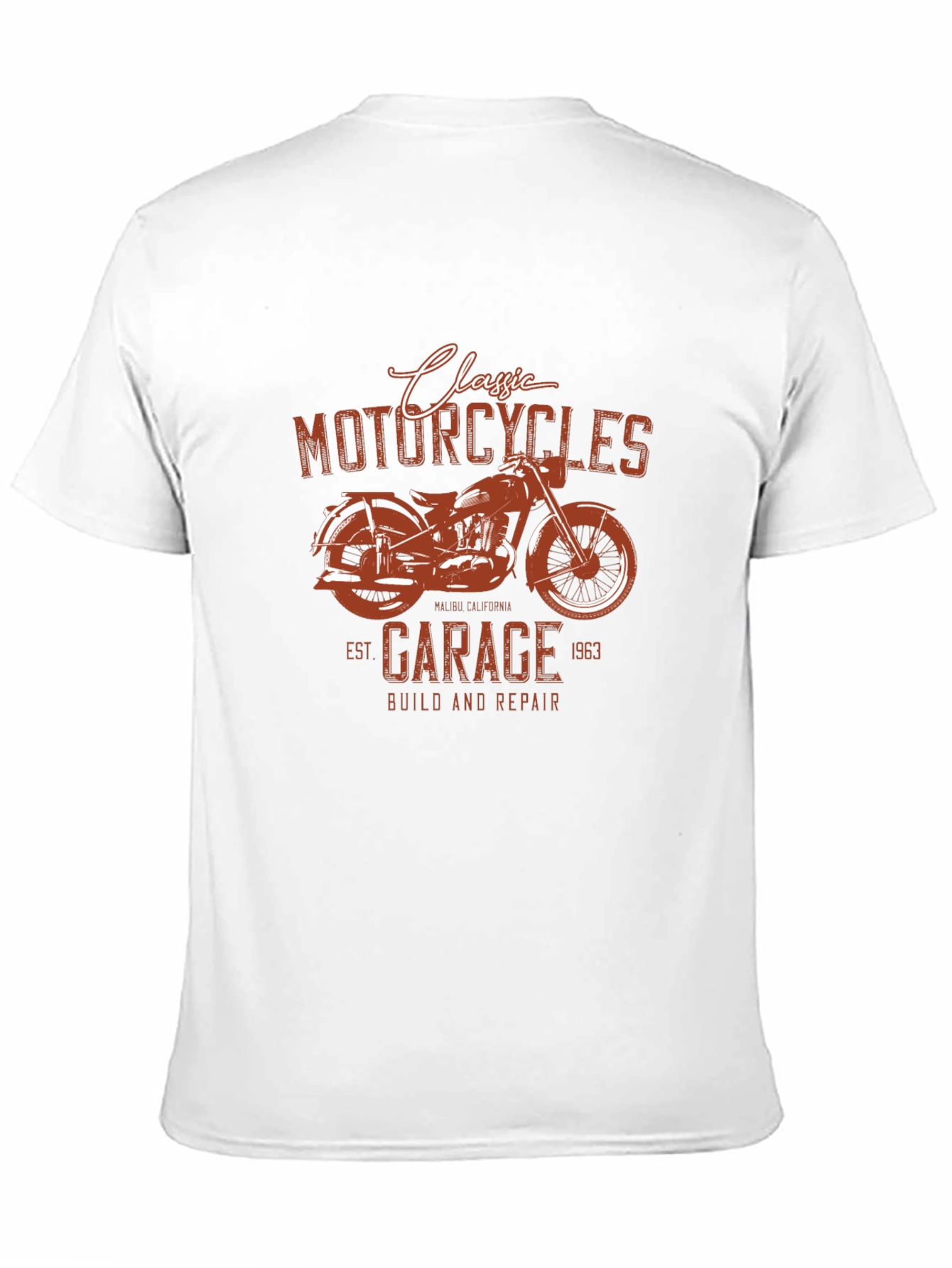 Black Classic Motorcycle Garage T-Shirt view 11