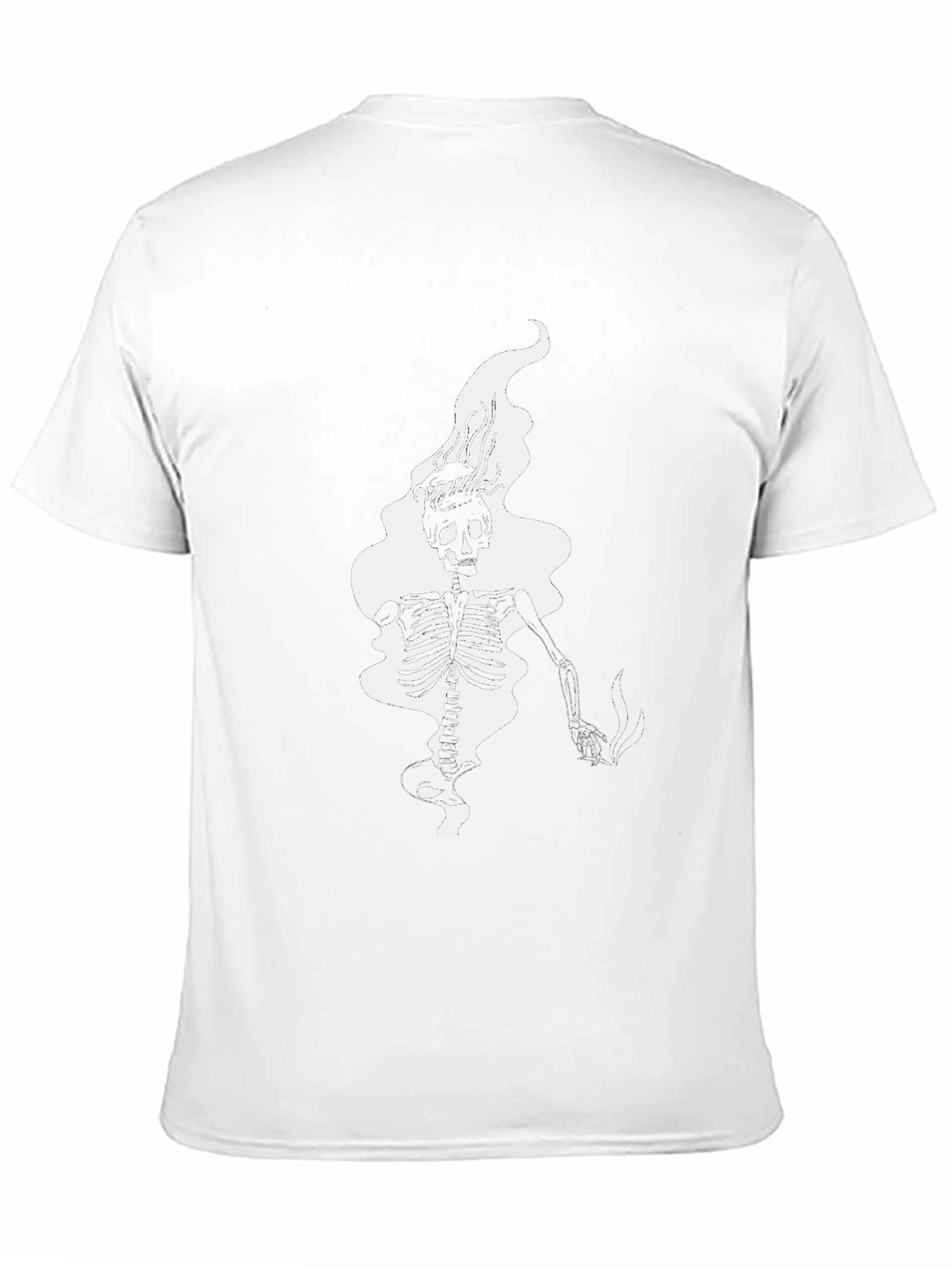 Black Skeleton Smoke Graphic Tee - Black Cotton Blend view 11