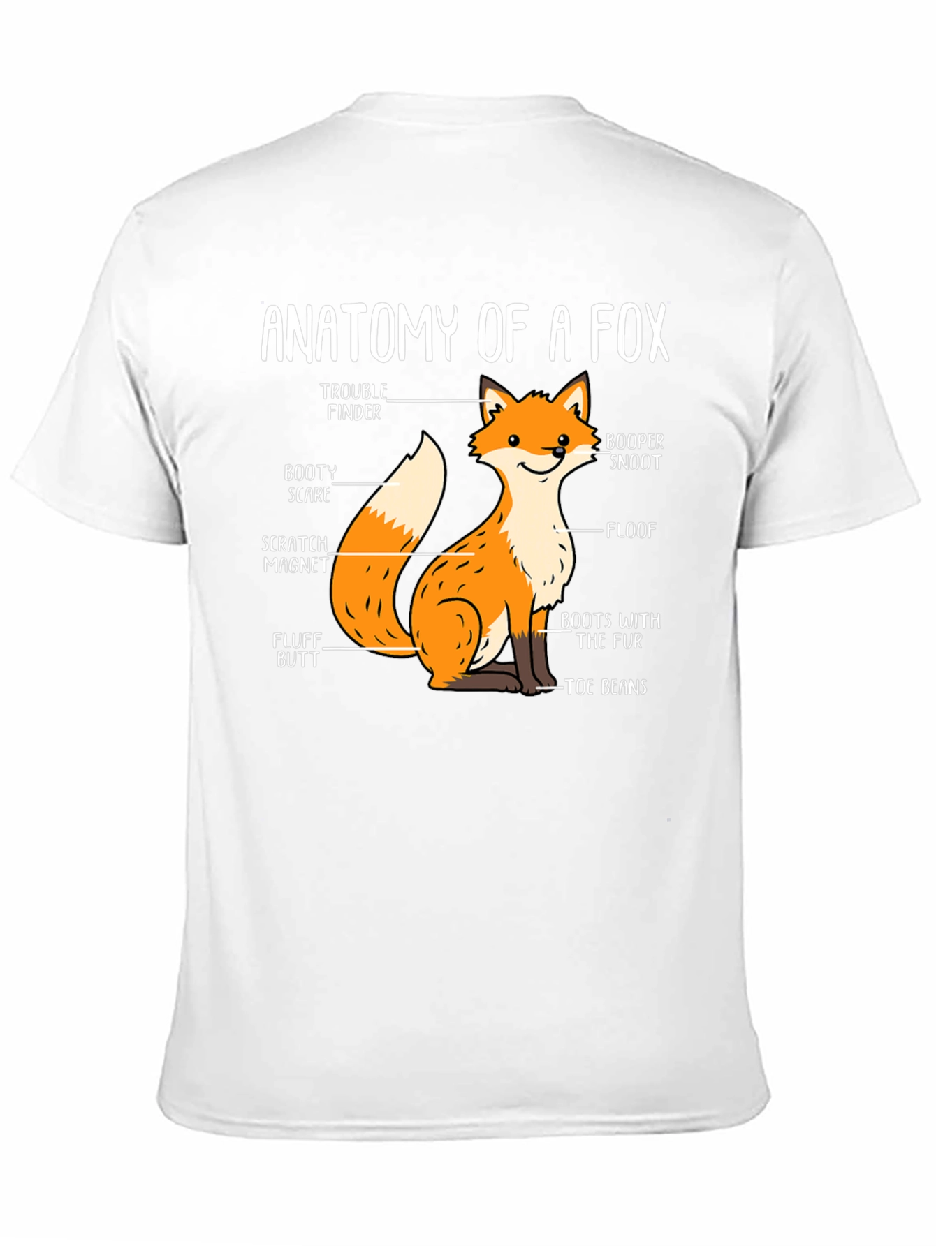 Black Anatomy of a Fox Funny Graphic T-Shirt view 11