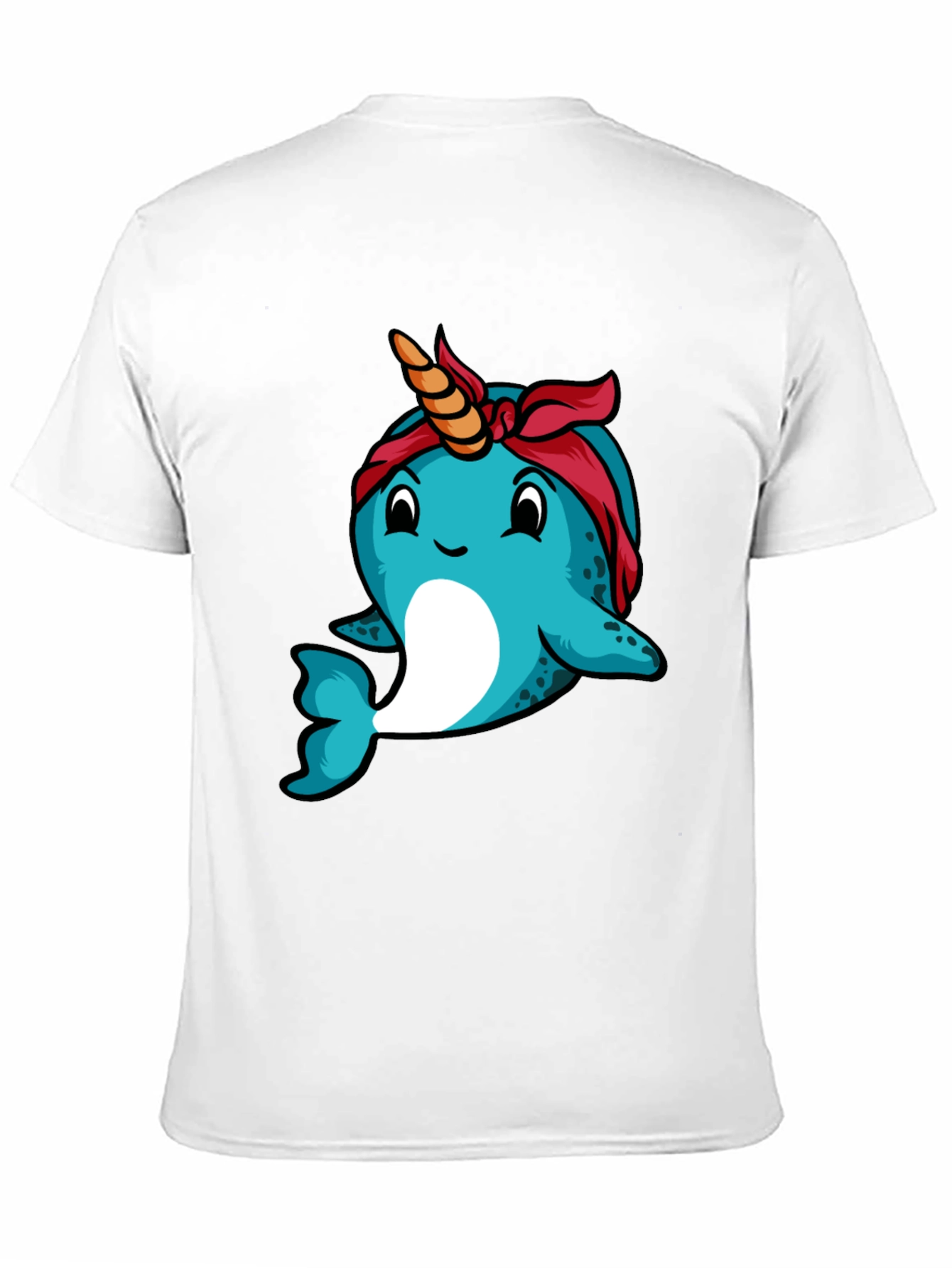 Black Narwhal T-Shirt: Unique Cartoon Bandana Graphic Tee view 11