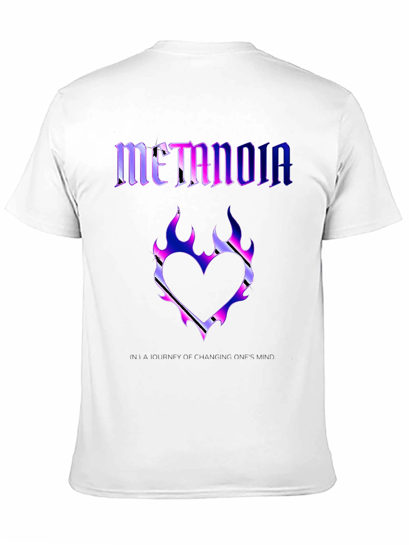 Black Metanoia Graphic T-Shirt - Heart Flame Design view 11