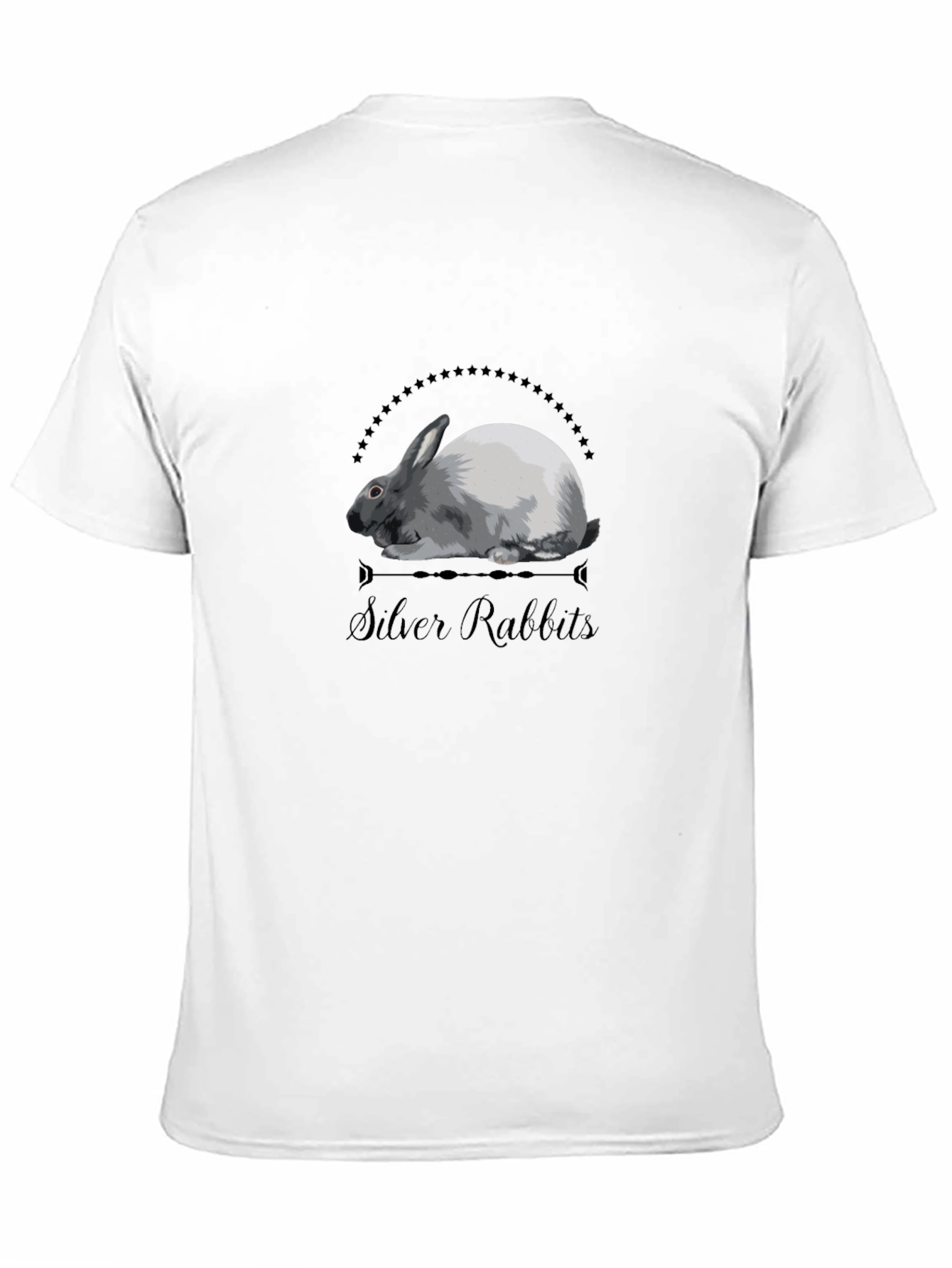 Black Silver Rabbit Graphic Tee - Unisex Cotton Blend view 11