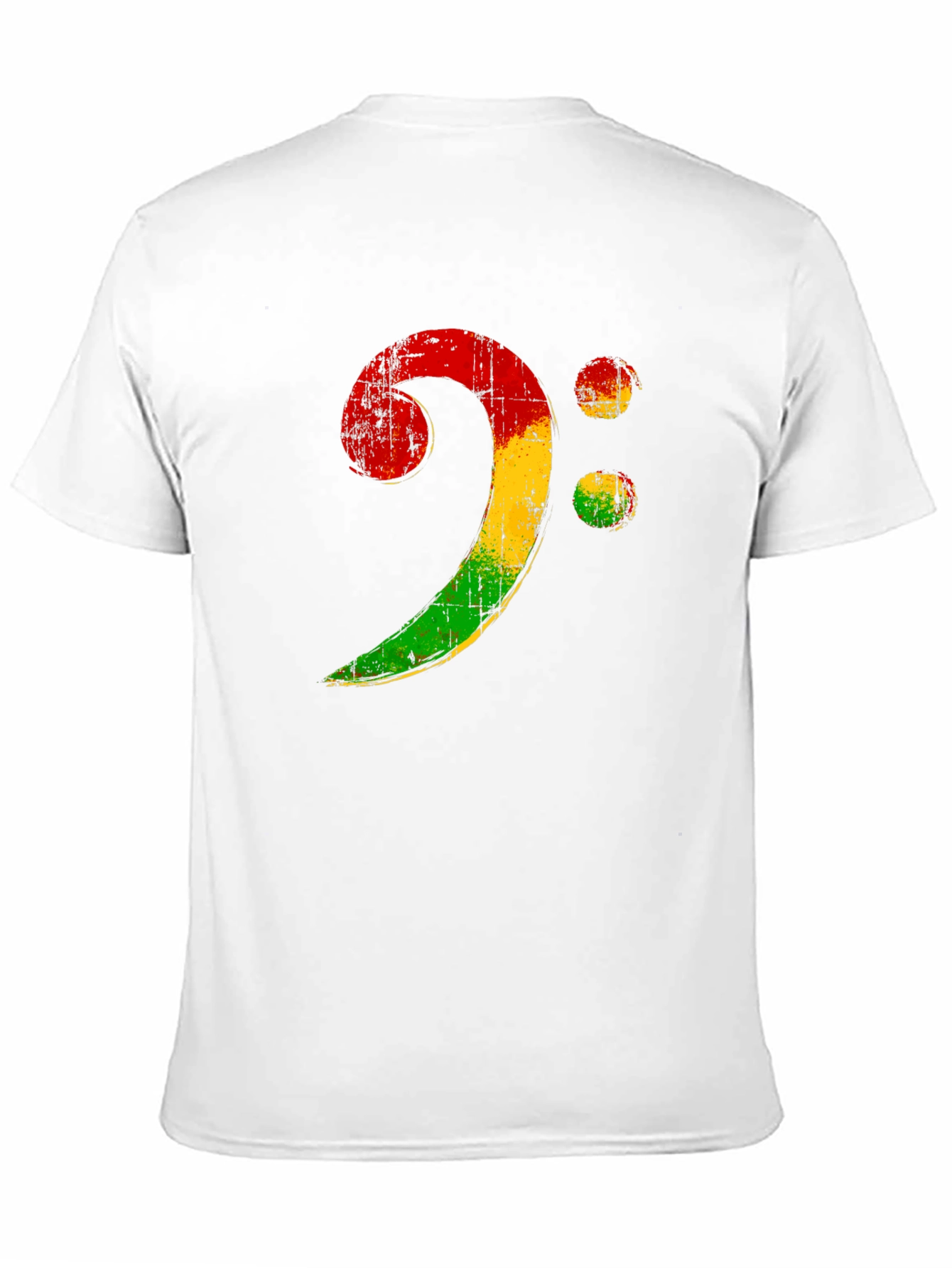 Black Rasta Bass Clef Graphic Tee - Reggae Music Shirt view 11