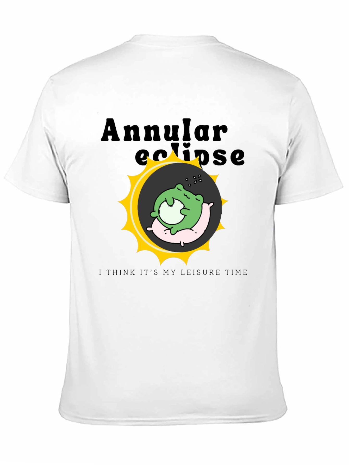 Black Annular Eclipse Frog Leisure Time T-Shirt view 11