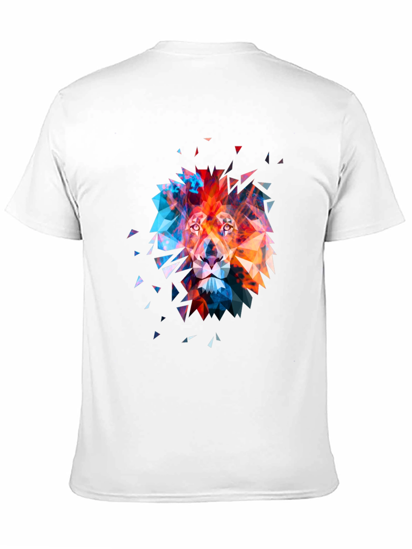 Black Geometric Lion Graphic Tee - Modern Art T-Shirt view 11