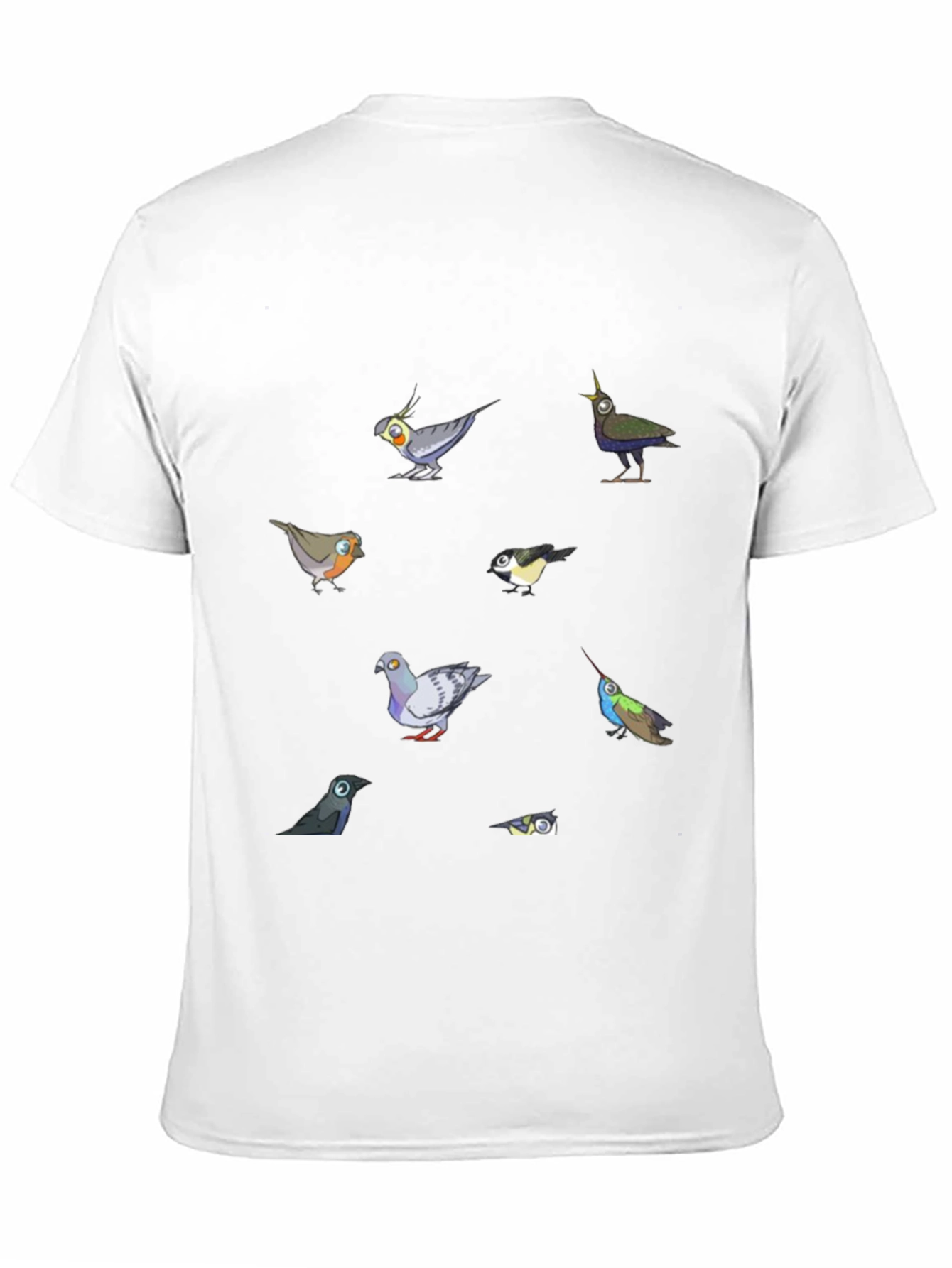 Black Birds Graphic T-Shirt, Black Cotton Tee view 11