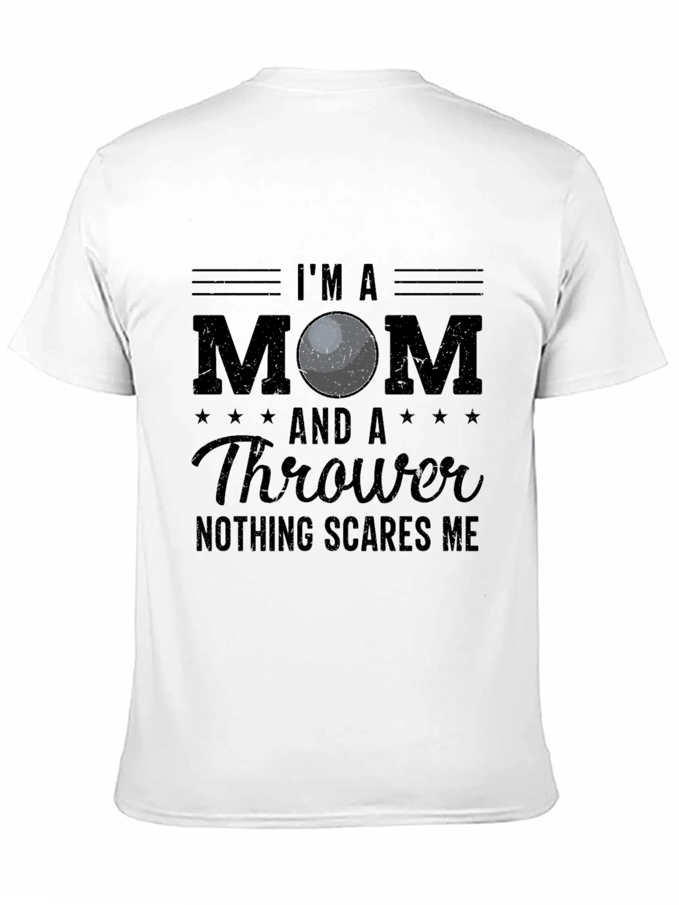 Black I'm a Mom & Thrower T-Shirt view 11