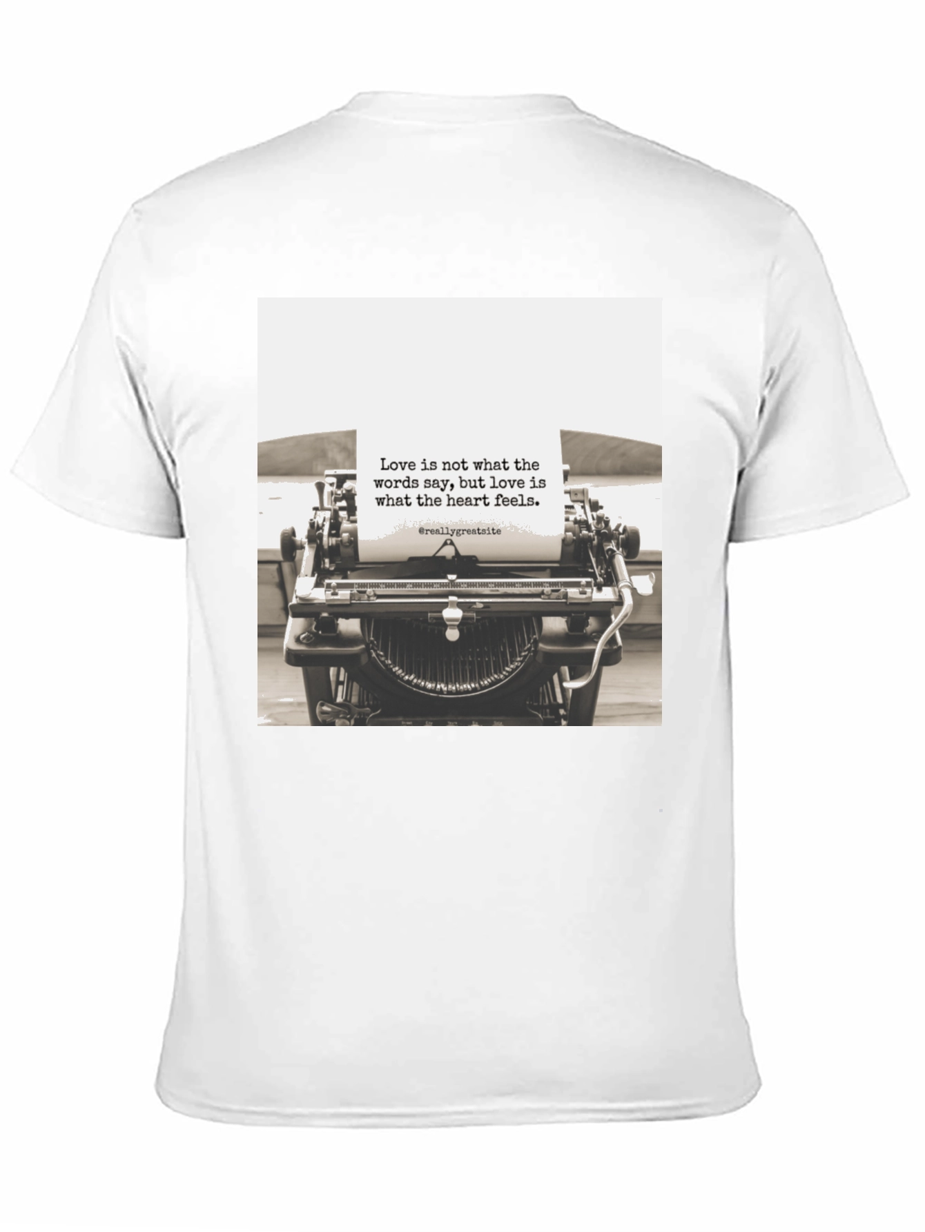 Black Love Quote Typewriter Graphic Tee - Unisex Black T-Shirt view 11