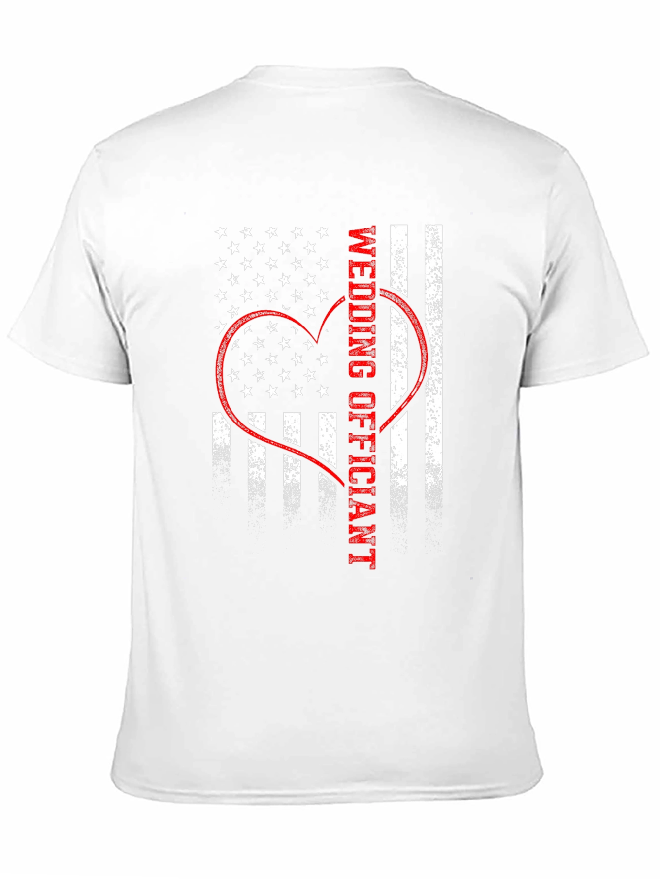 Black Wedding Officiant American Flag Heart Graphic T-Shirt view 11