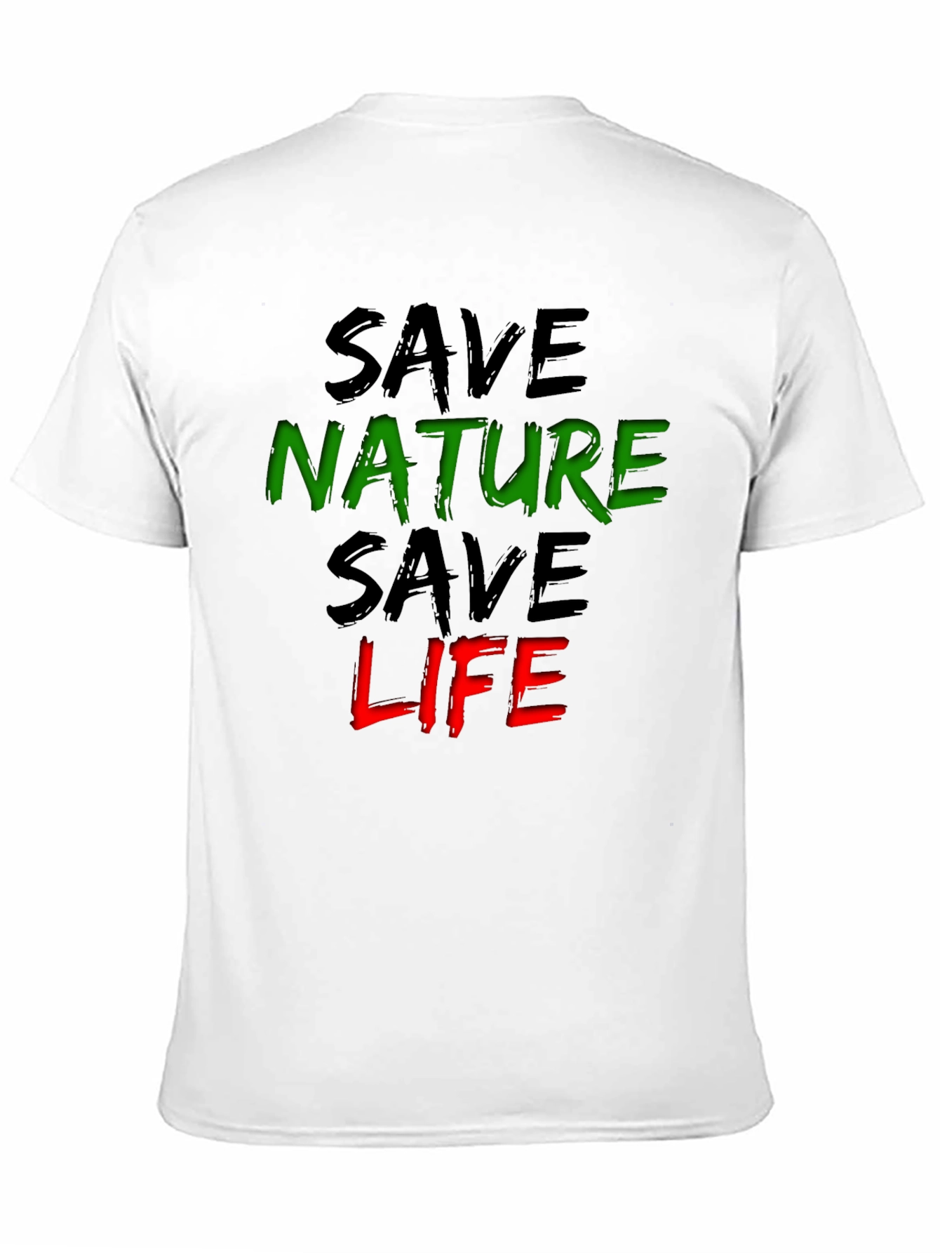 Black Save Nature Save Life Graphic Tee - Eco-Friendly Black T-Shirt view 11